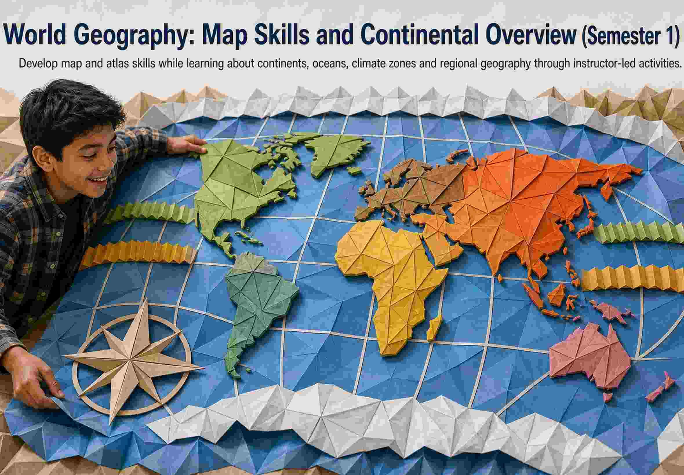 World Geography: Map Skills and Continental Overview (Semester 1)