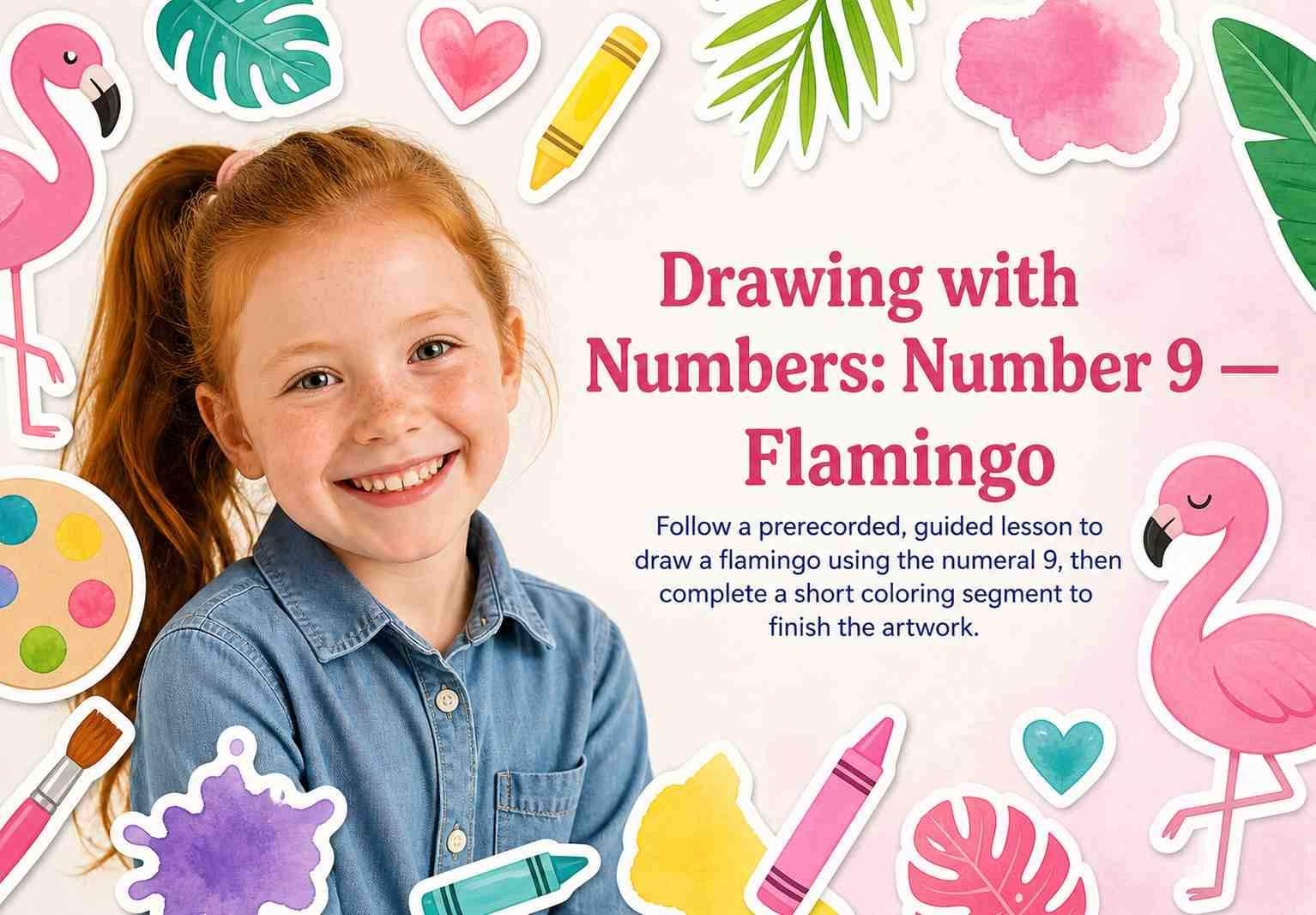 Drawing with Numbers: Number 9 — Flamingo