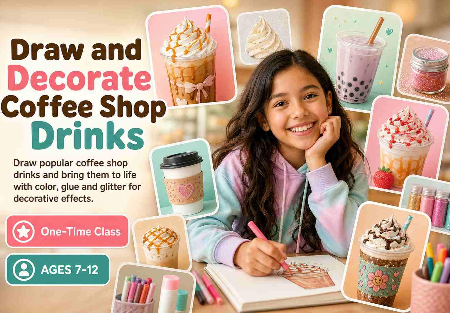 Draw and Decorate Coffee Shop Drinks