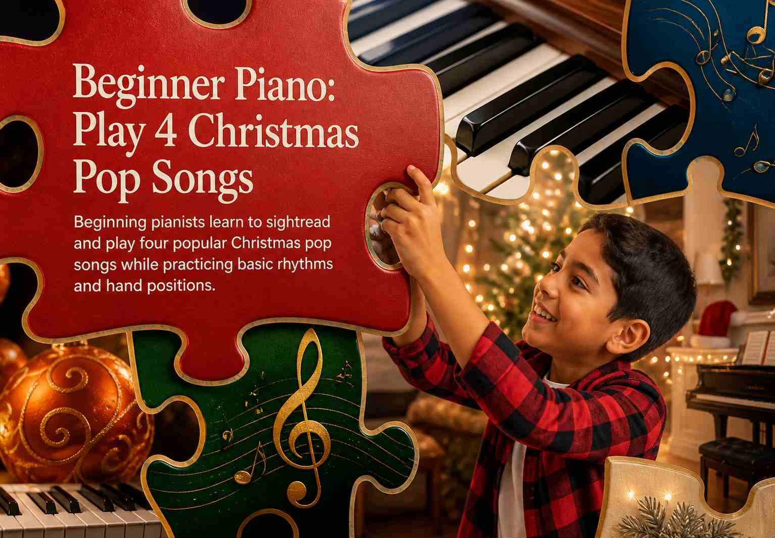 Beginner Piano: Play 4 Christmas Pop Songs