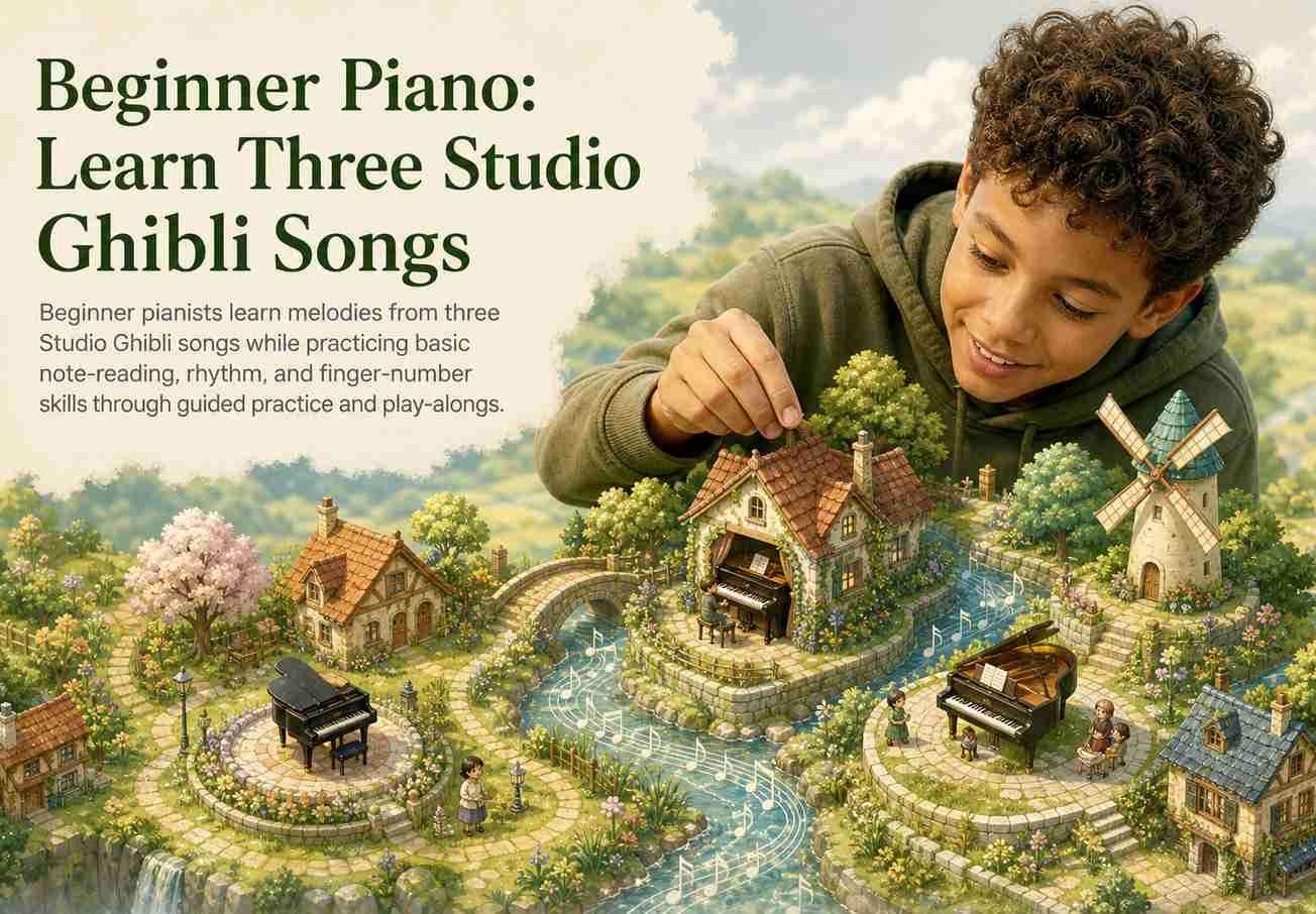 Beginner Piano: Learn Three Studio Ghibli Songs
