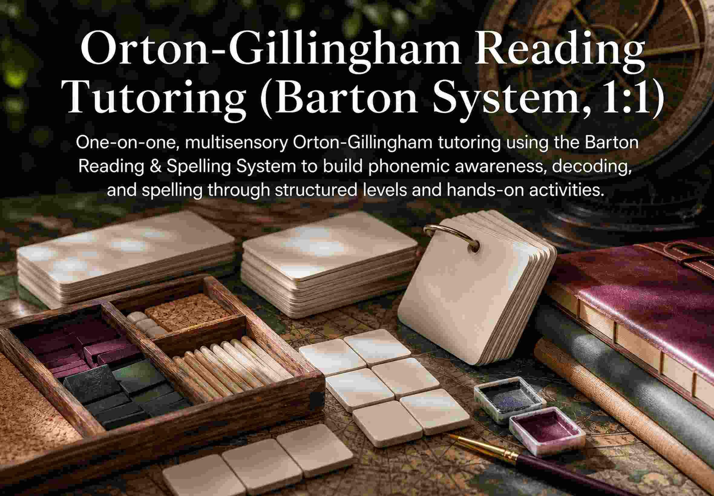 Orton-Gillingham Reading Tutoring (Barton System, 1:1)