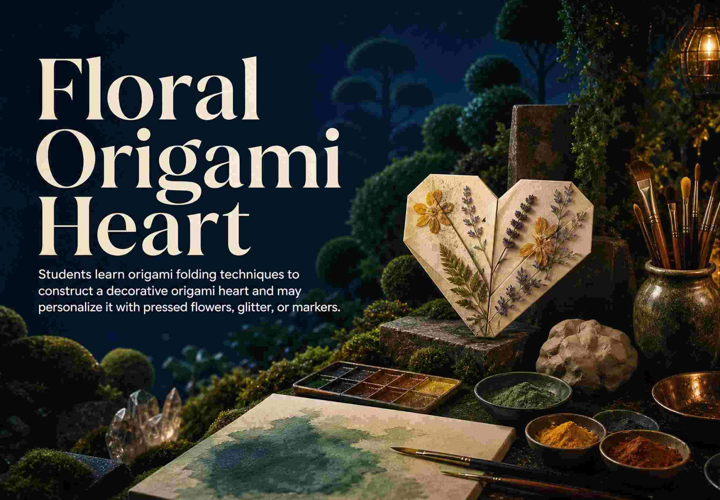 Floral Origami Heart