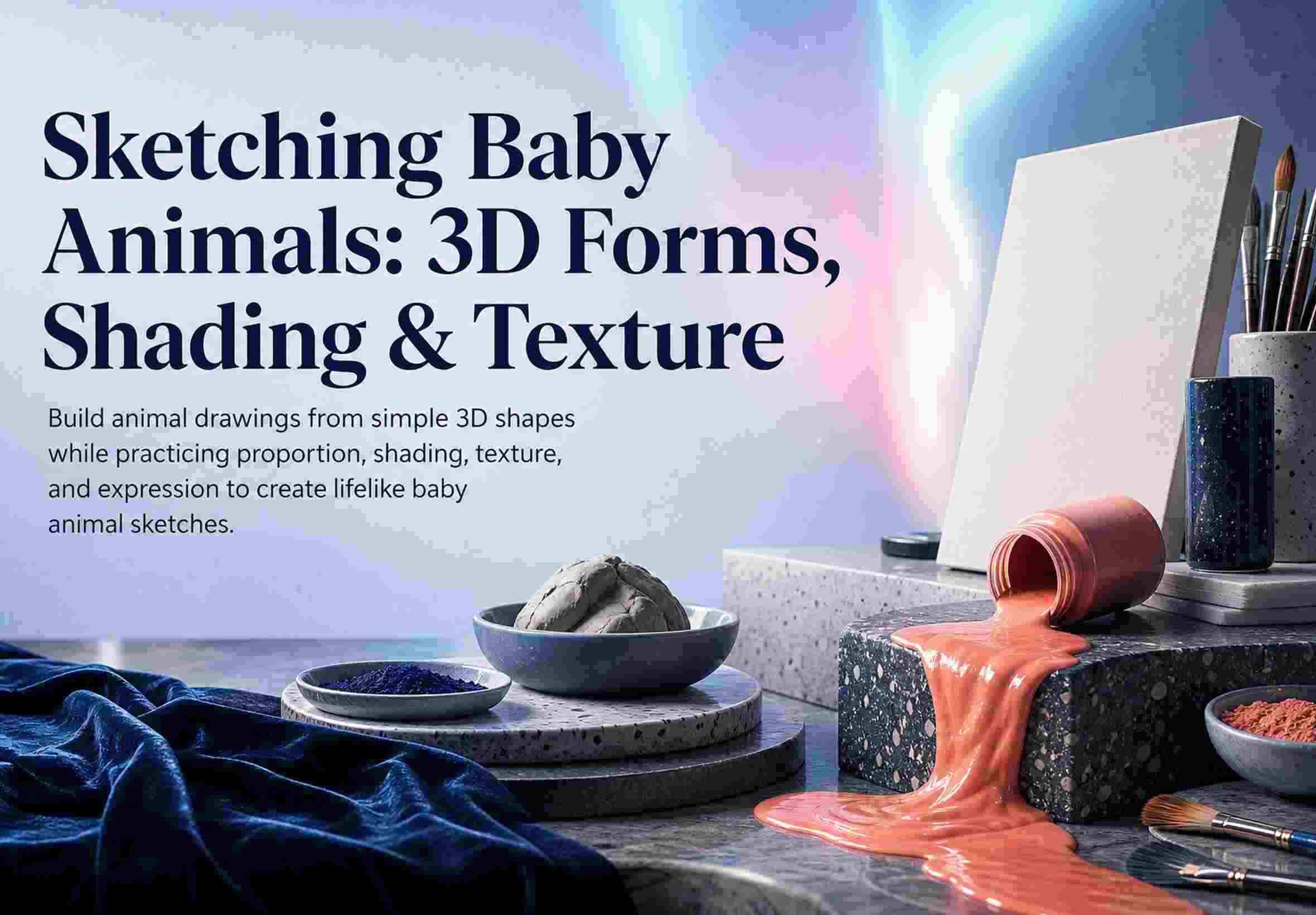 Sketching Baby Animals: 3D Forms, Shading & Texture