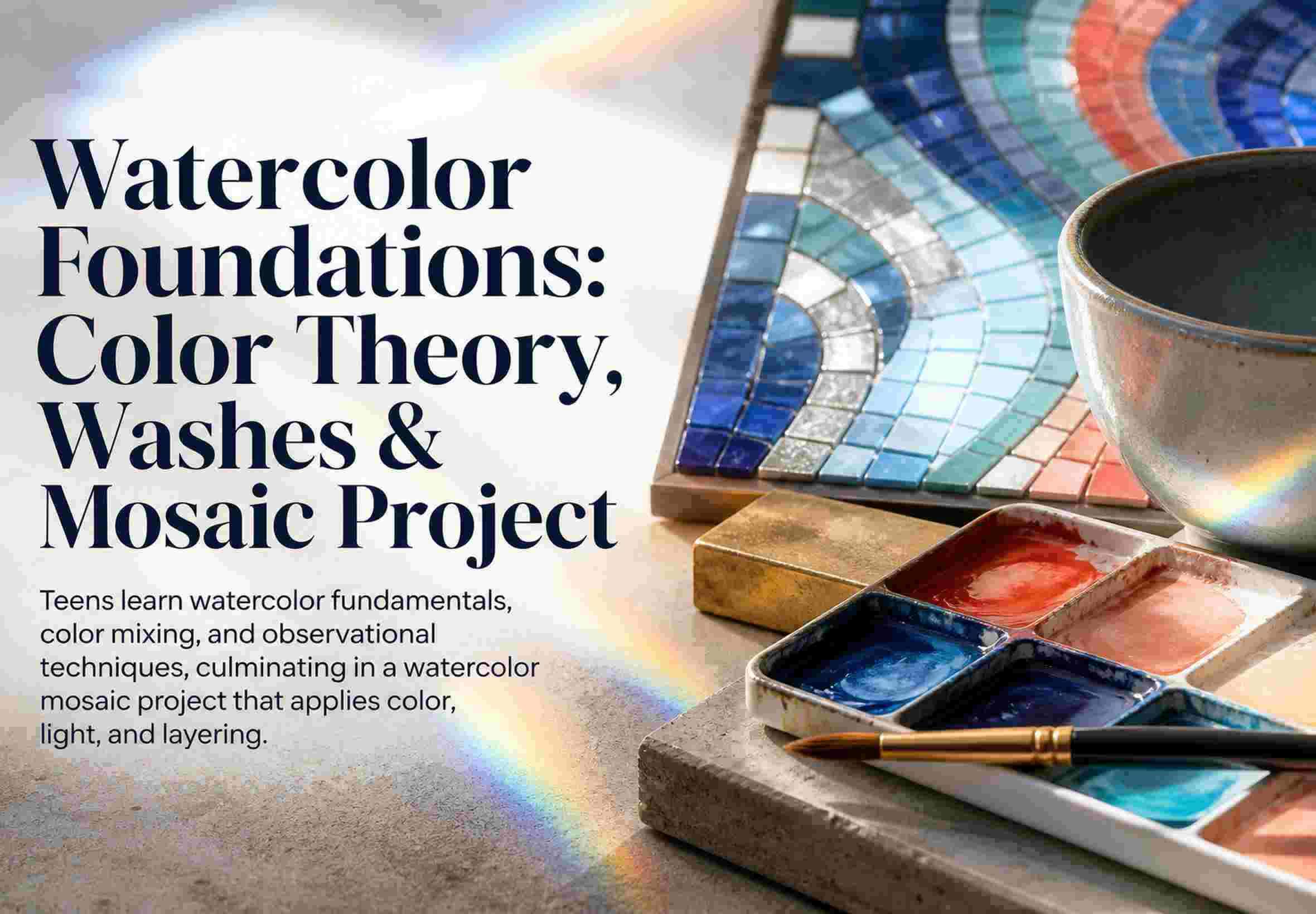 Watercolor Foundations: Color Theory, Washes & Mosaic Project