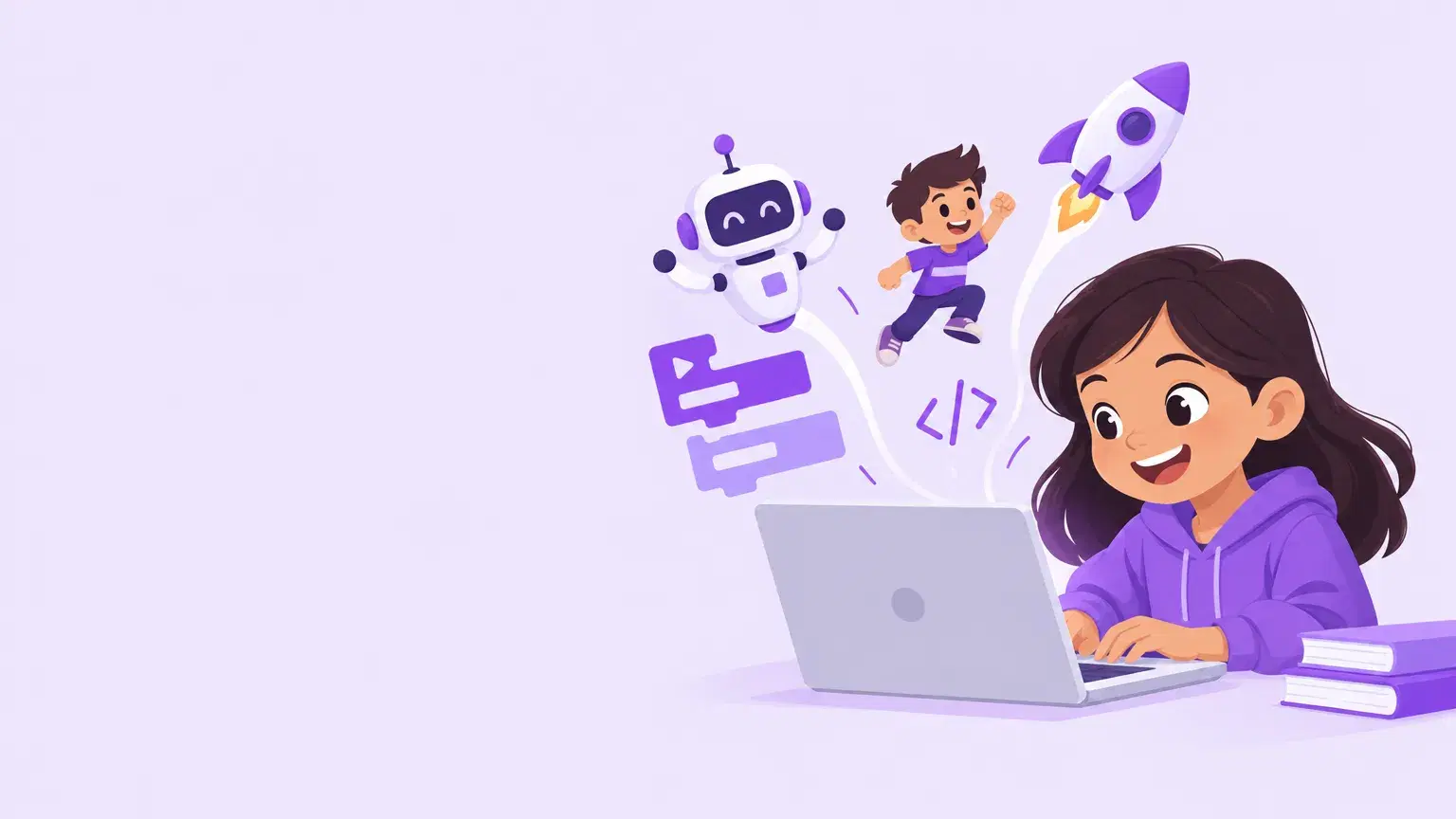 Illustration of kids exploring Coding for Kids