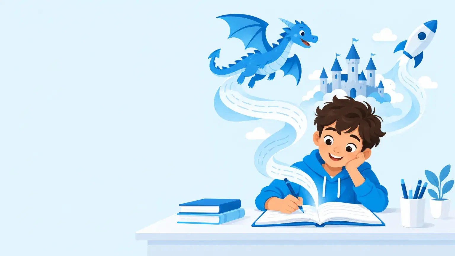 Illustration of kids exploring Creative Writing