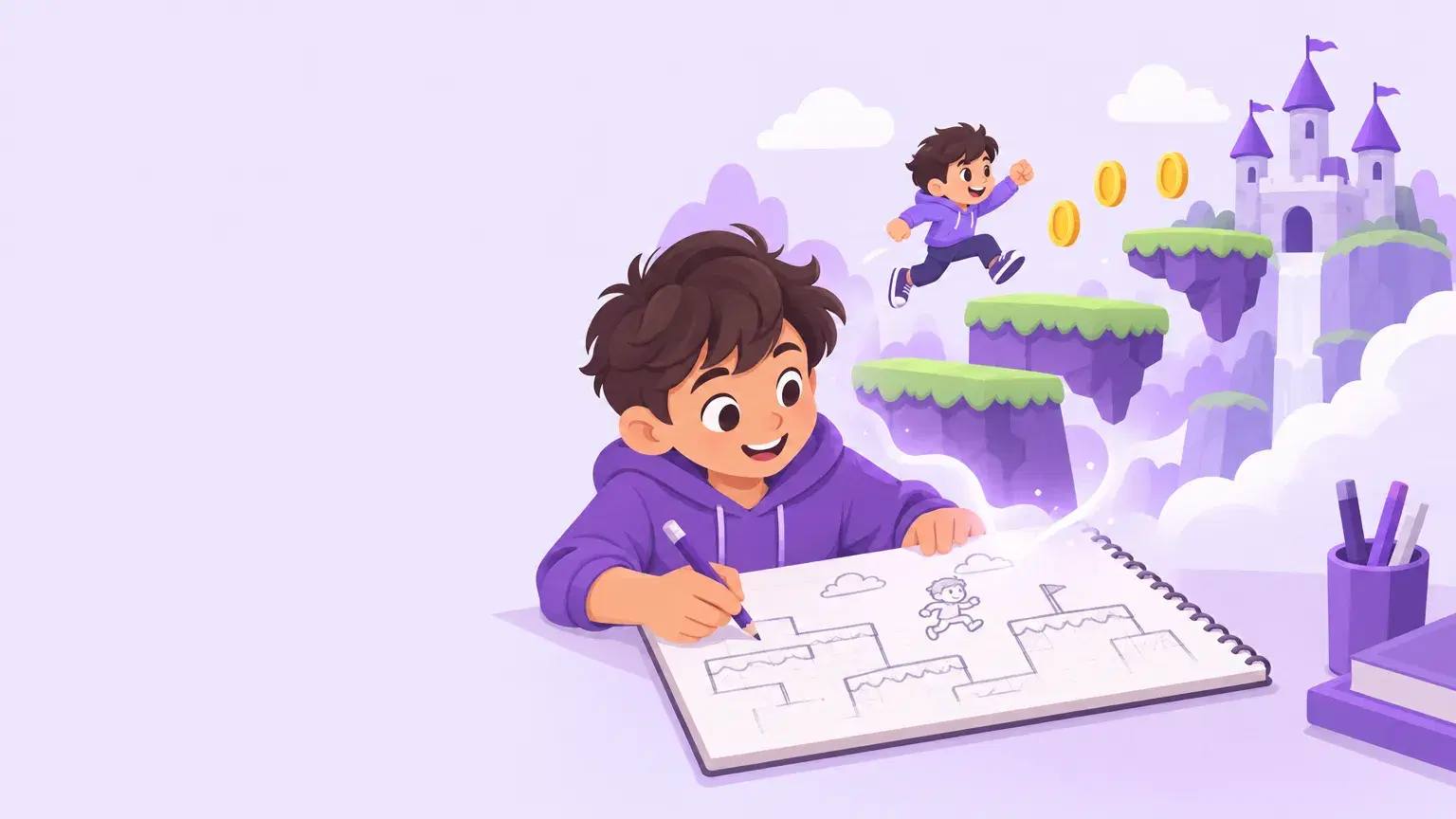 Illustration of kids exploring Game Design