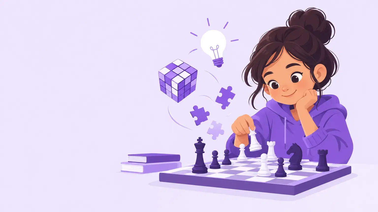 Illustration of kids exploring Logic, Puzzles & Chess