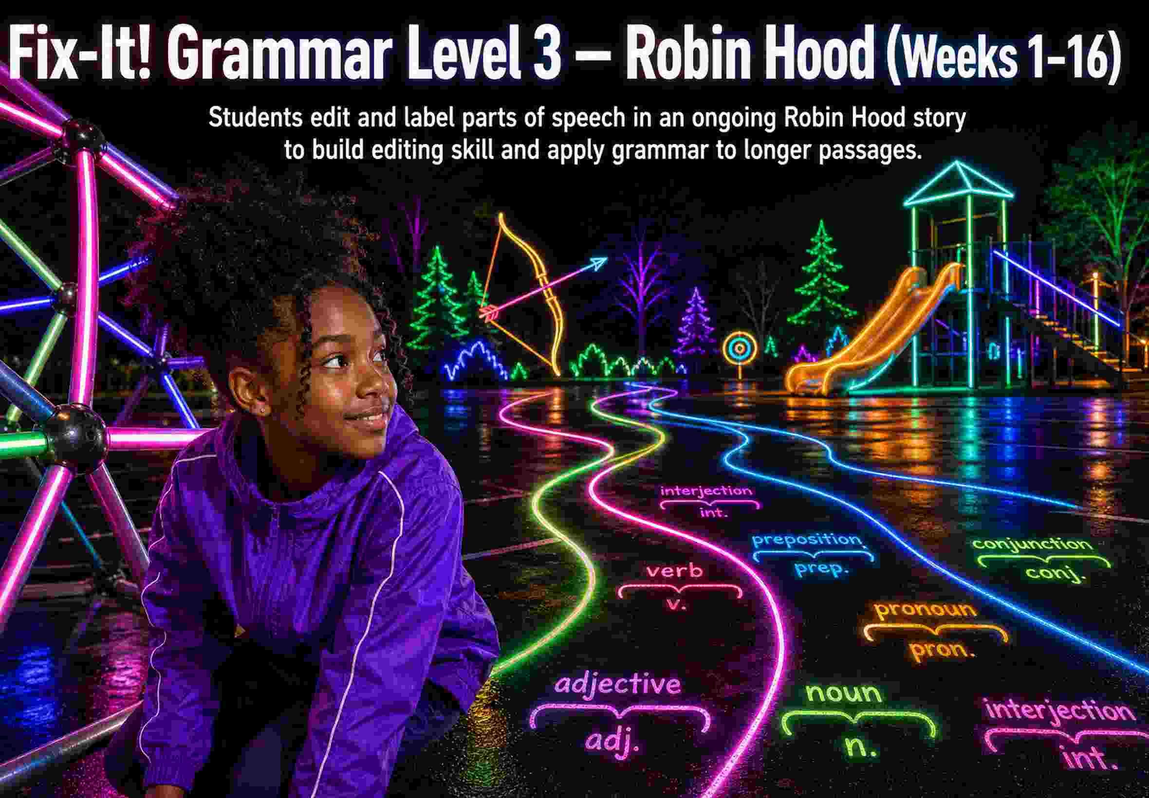 Fix-It! Grammar Level 3 — Robin Hood (Weeks 1–16)