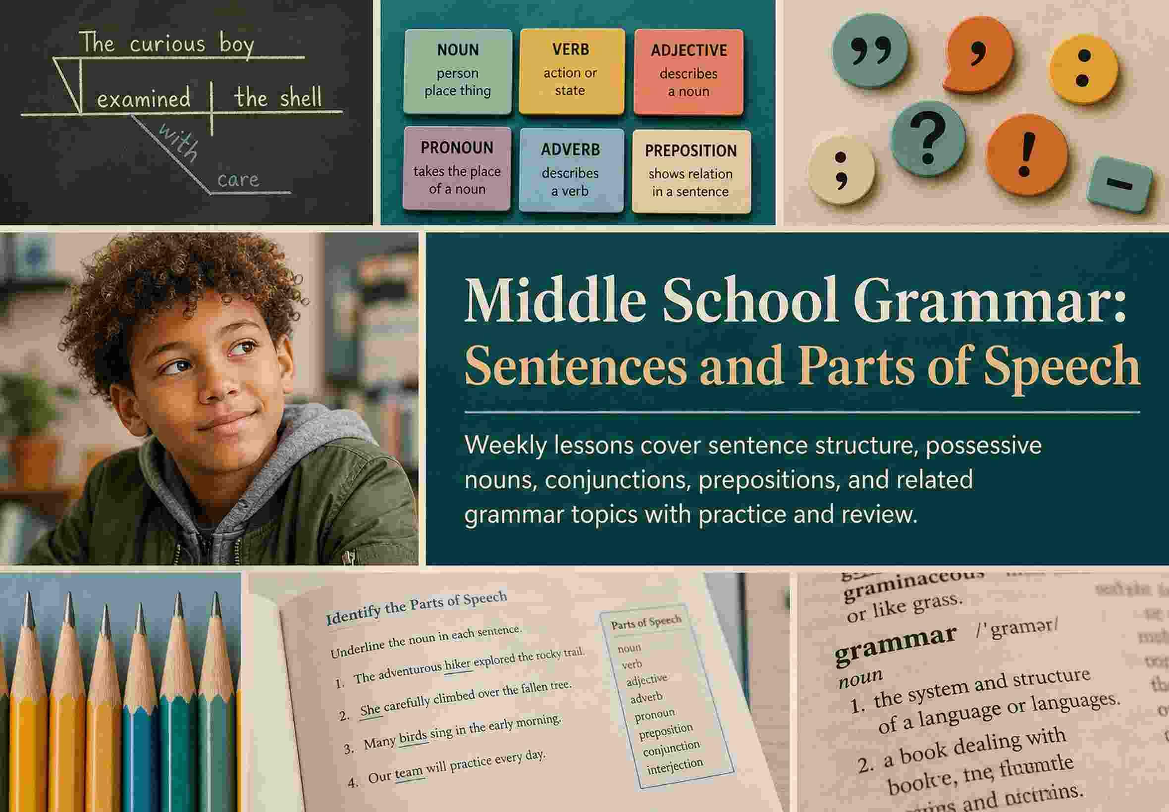 Middle School Grammar: Sentences and Parts of Speech