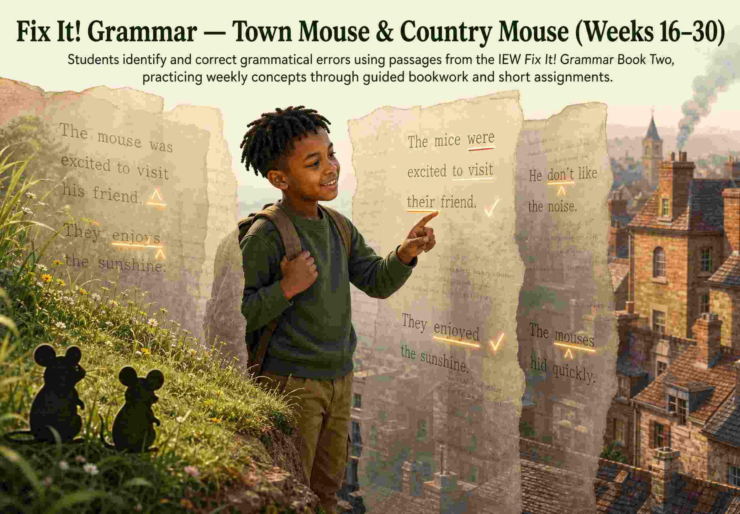 Fix It! Grammar — Town Mouse & Country Mouse (Weeks 16–30)