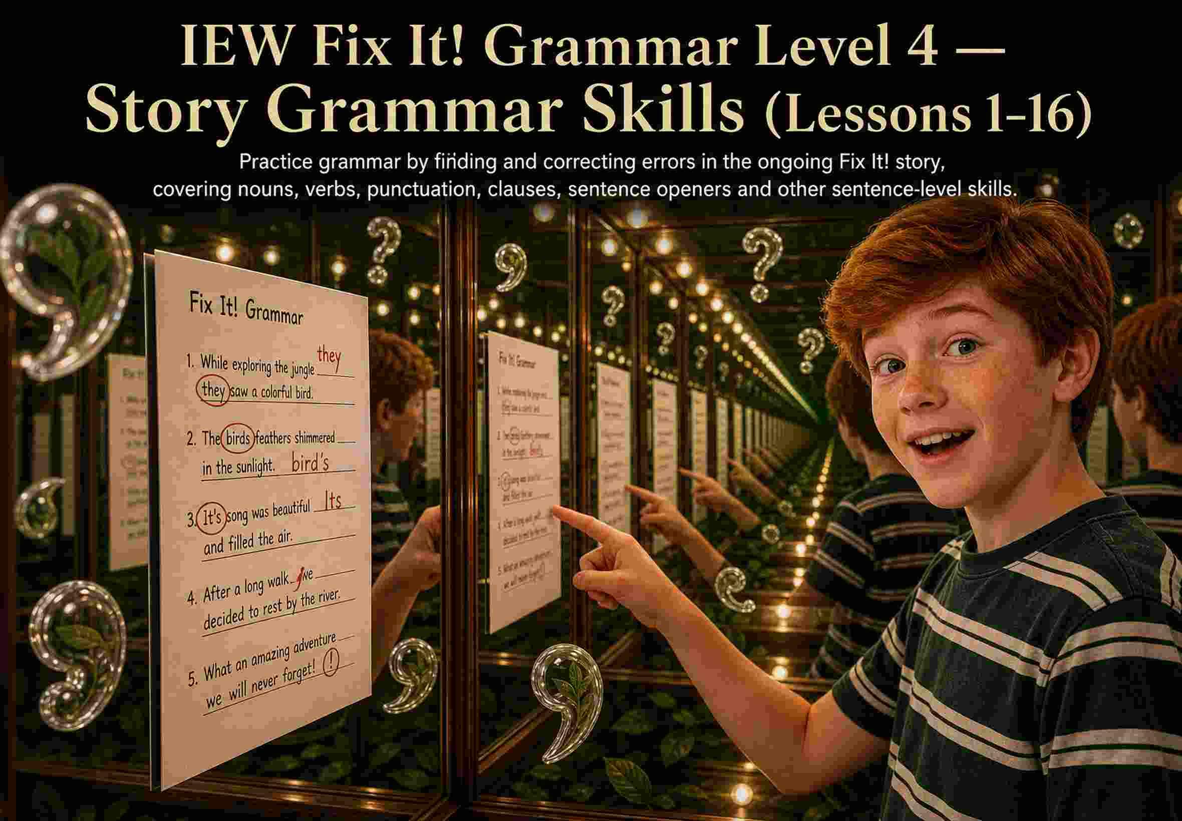 IEW Fix It! Grammar Level 4 — Mowgli and Shere Khan (Lessons 1–16)