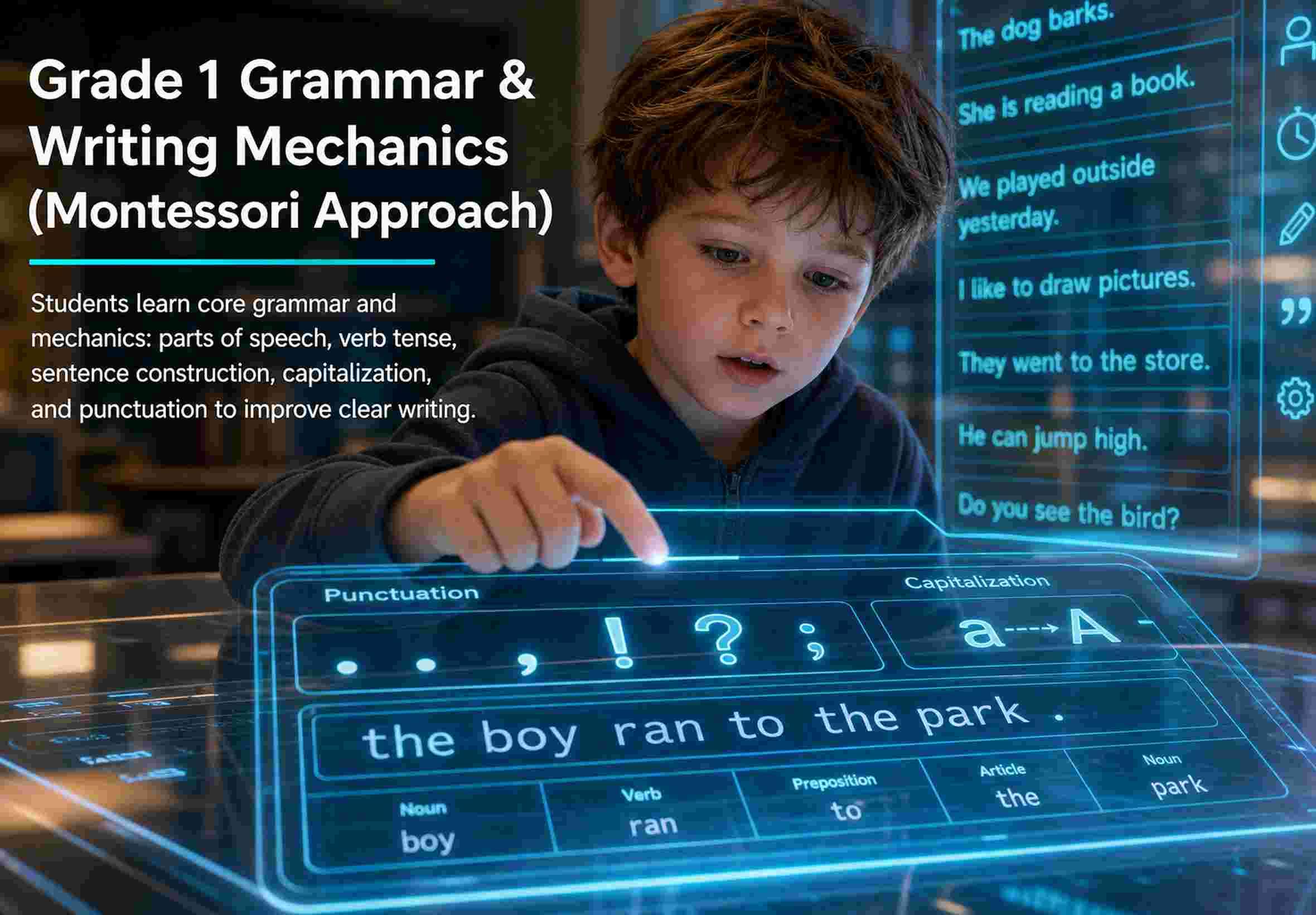 Grade 1 Grammar & Writing Mechanics (Montessori Approach)