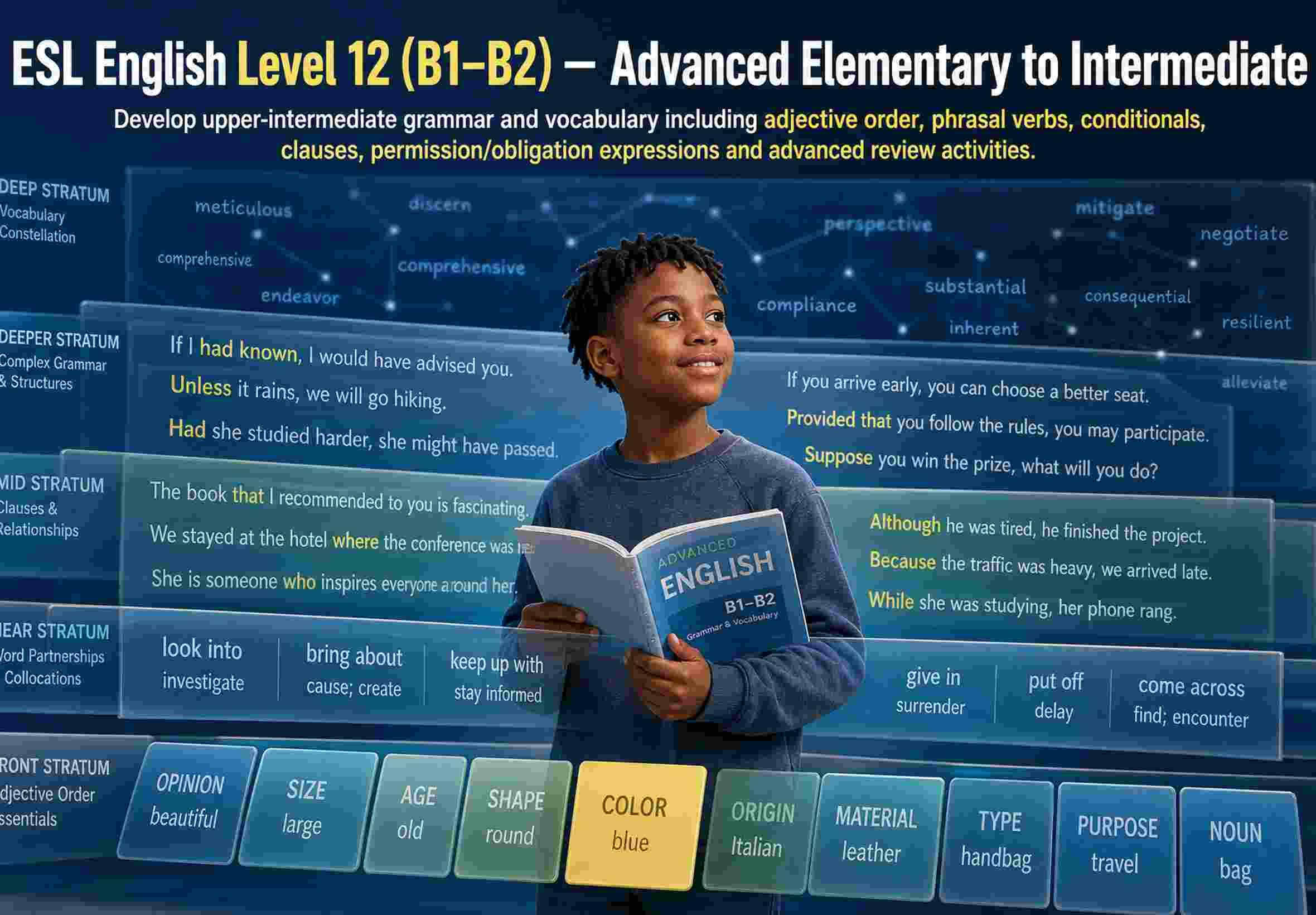 ESL English Level 12 (B1–B2) — Advanced Elementary to Intermediate
