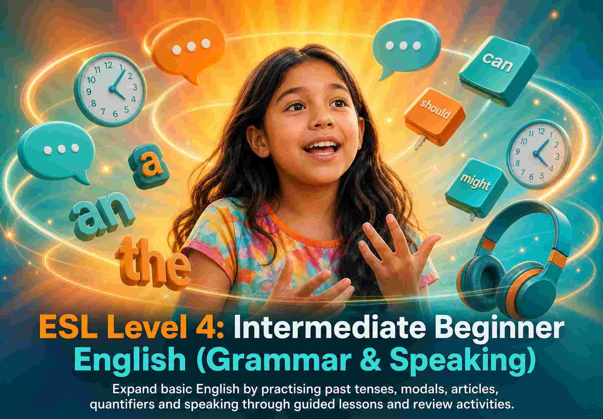 ESL Level 4: Intermediate Beginner English (Grammar & Speaking)