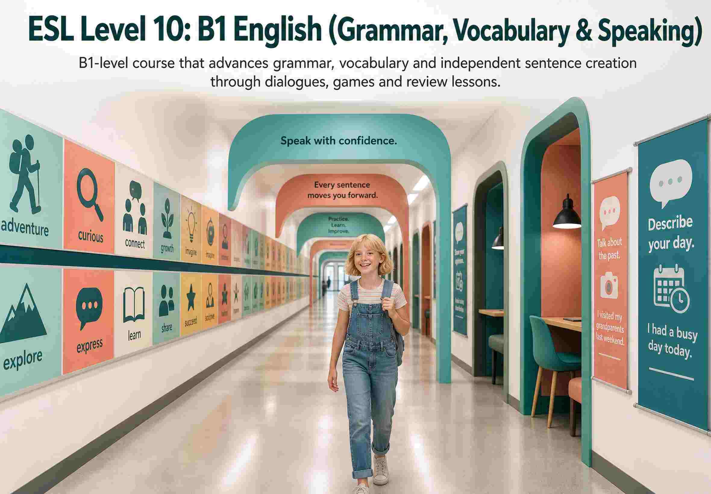 ESL Level 10: B1 English (Grammar, Vocabulary & Speaking)