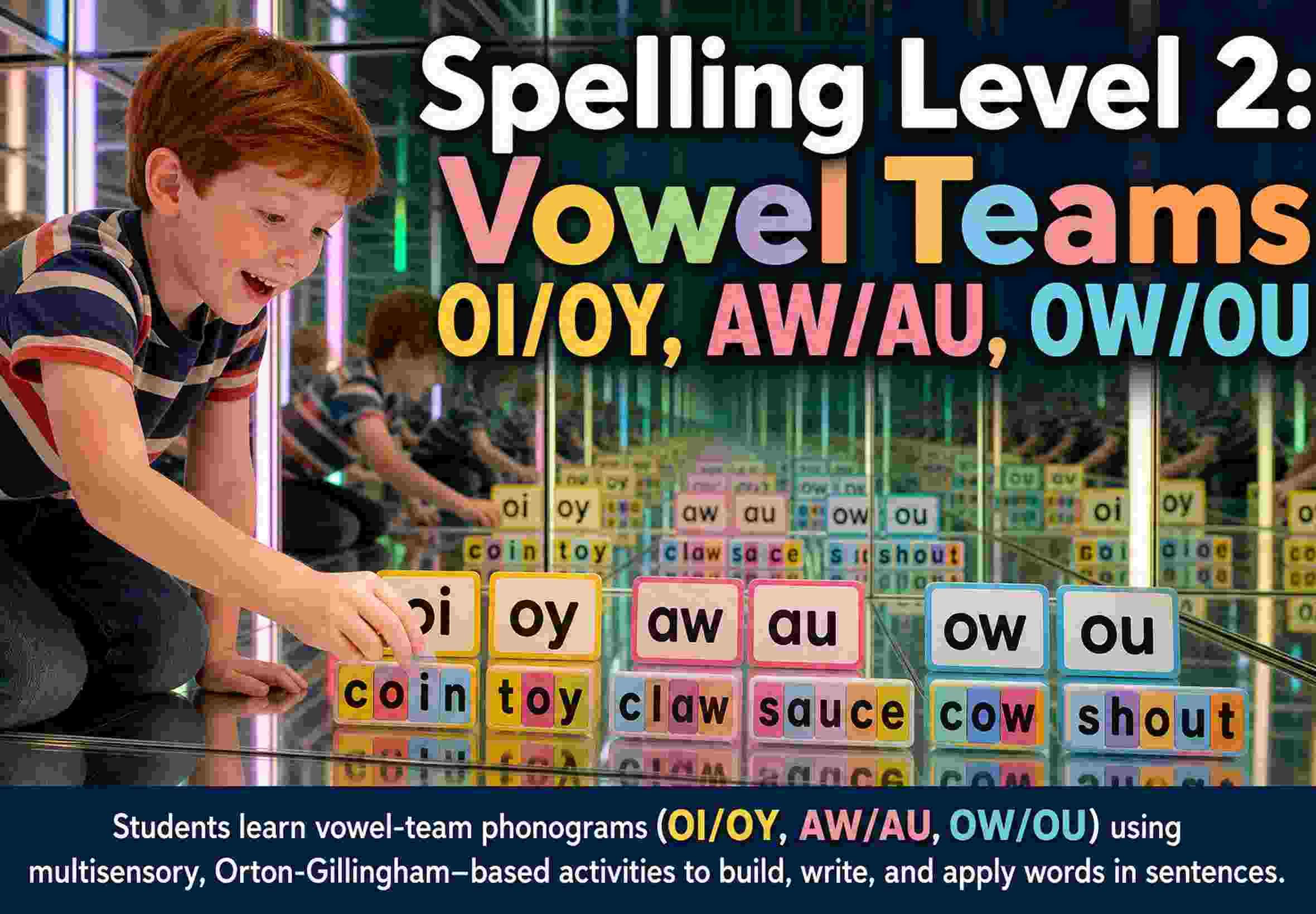 Spelling Level 2: Vowel Teams OI/OY, AW/AU, OW/OU