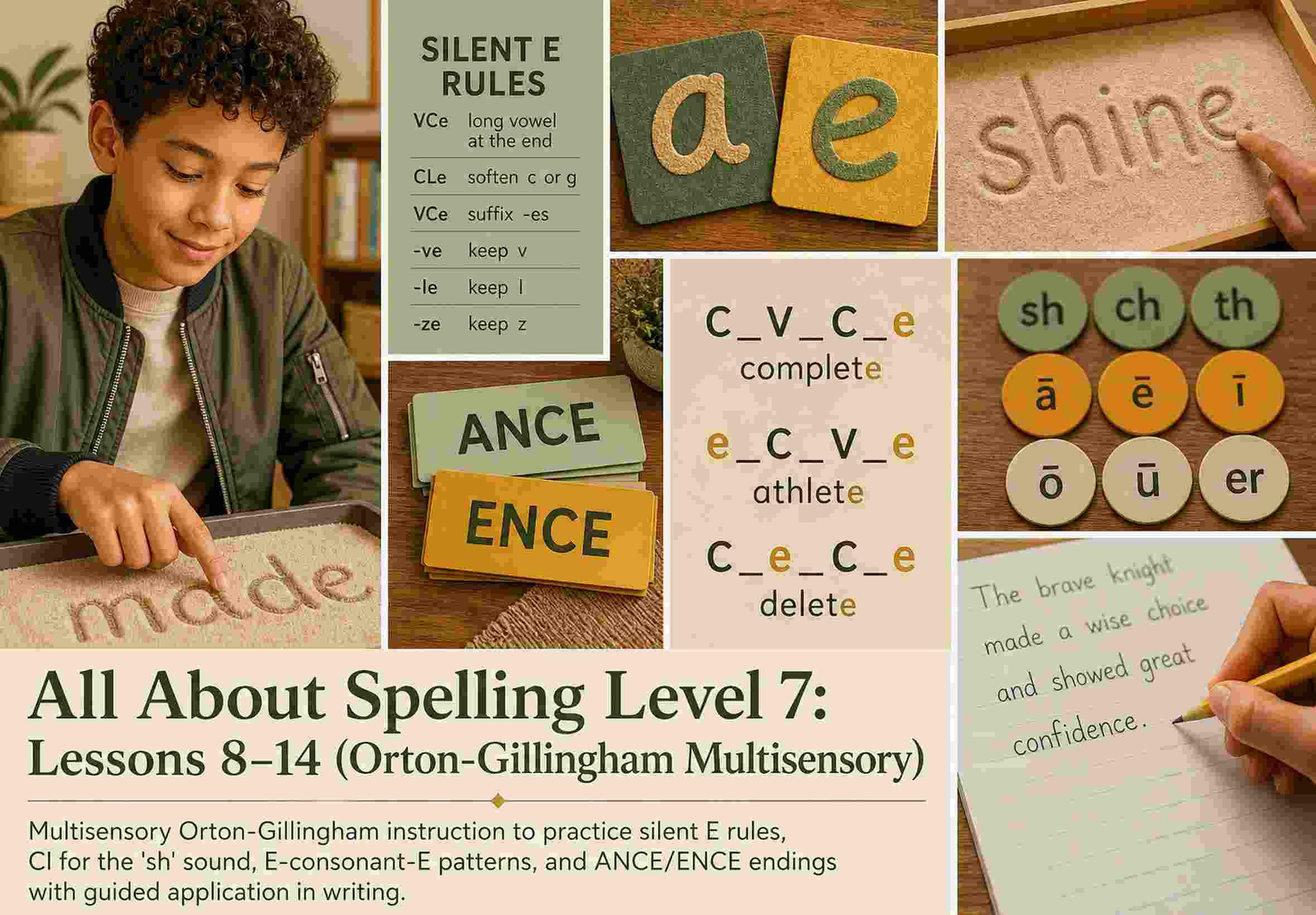 All About Spelling Level 7: Lessons 8–14 (Orton‑Gillingham Multisensory)
