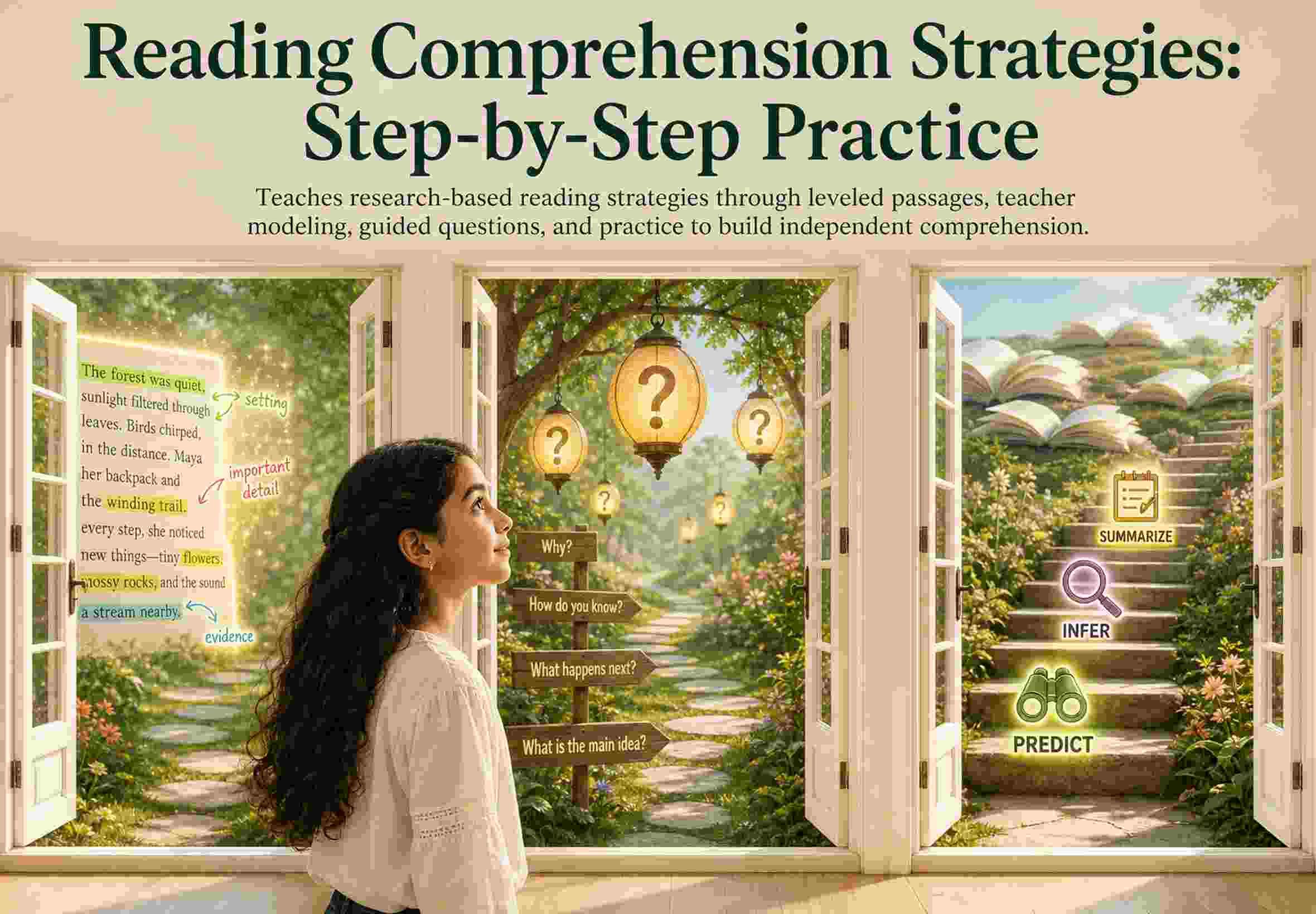 Reading Comprehension Strategies: Step-by-Step Practice