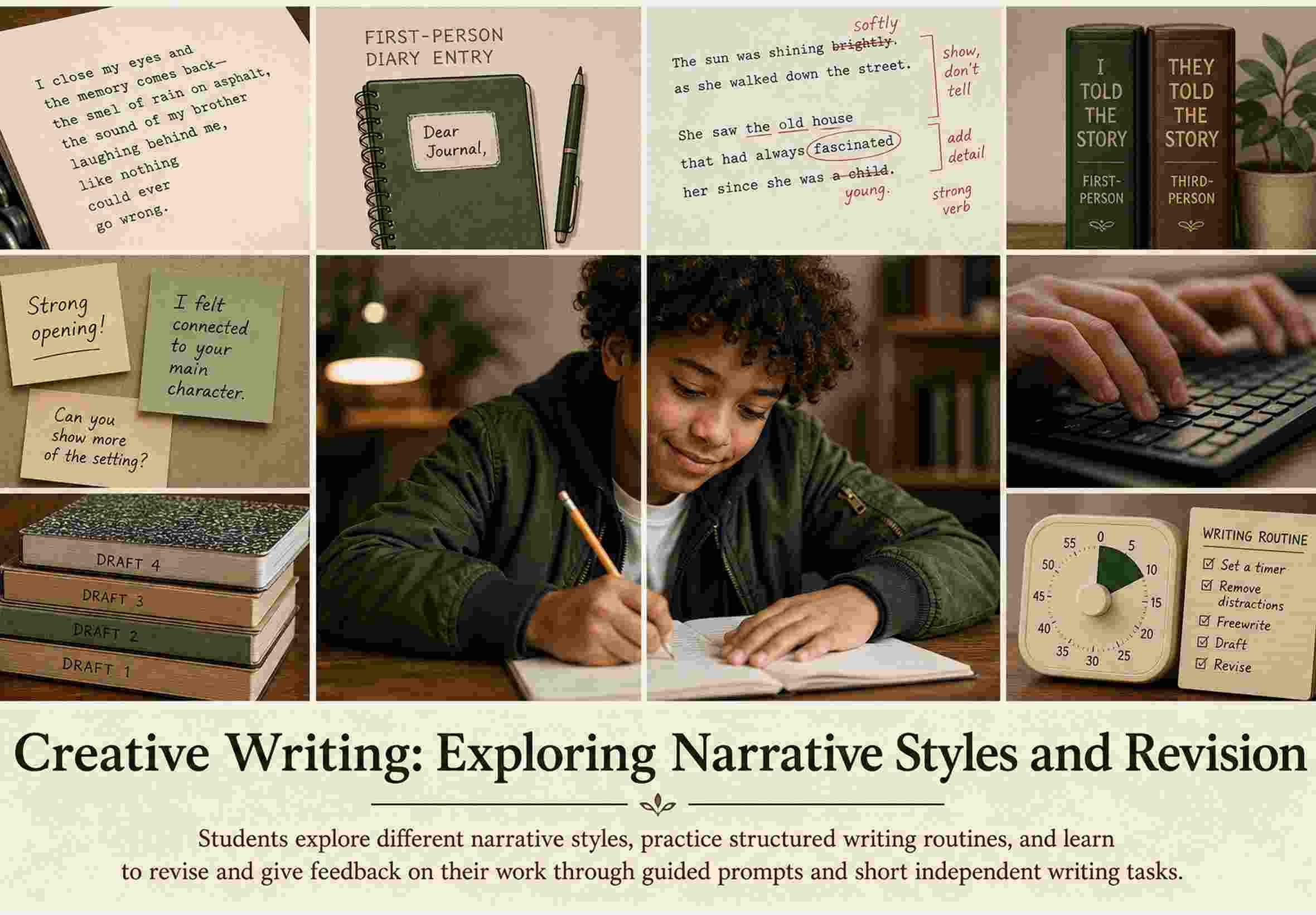 Creative Writing: Exploring Narrative Styles and Revision