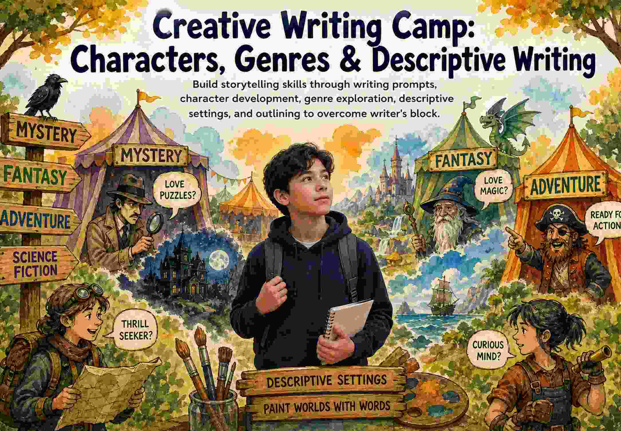 Creative Writing Camp: Characters, Genres & Descriptive Writing