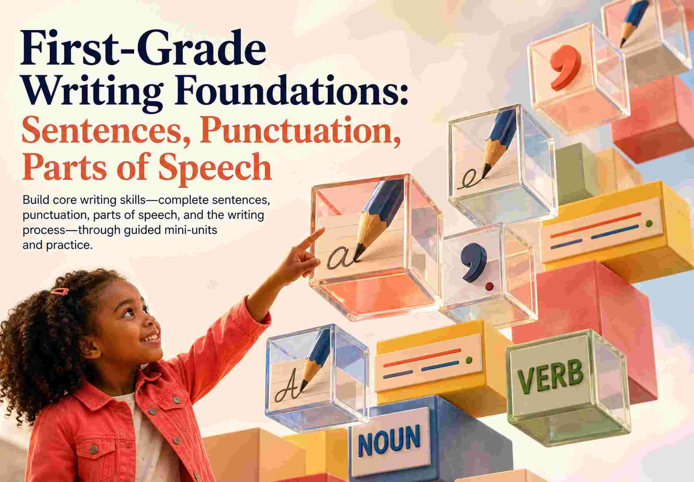 First-Grade Writing Foundations: Sentences, Punctuation, Parts of Speech