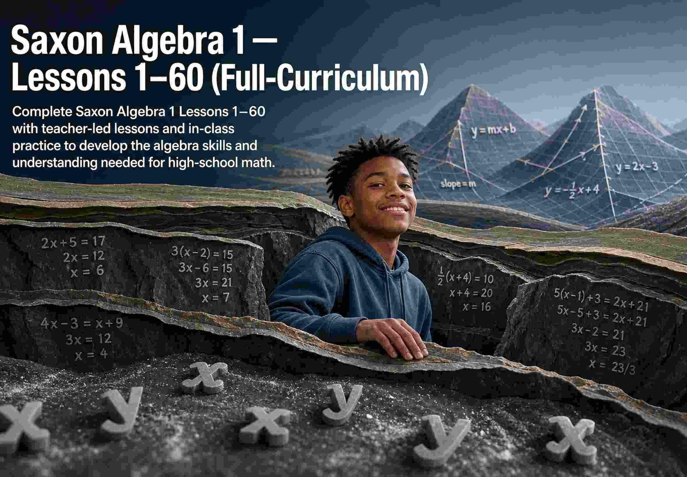 Saxon Algebra 1 — Lessons 1–60 (Full-Curriculum)