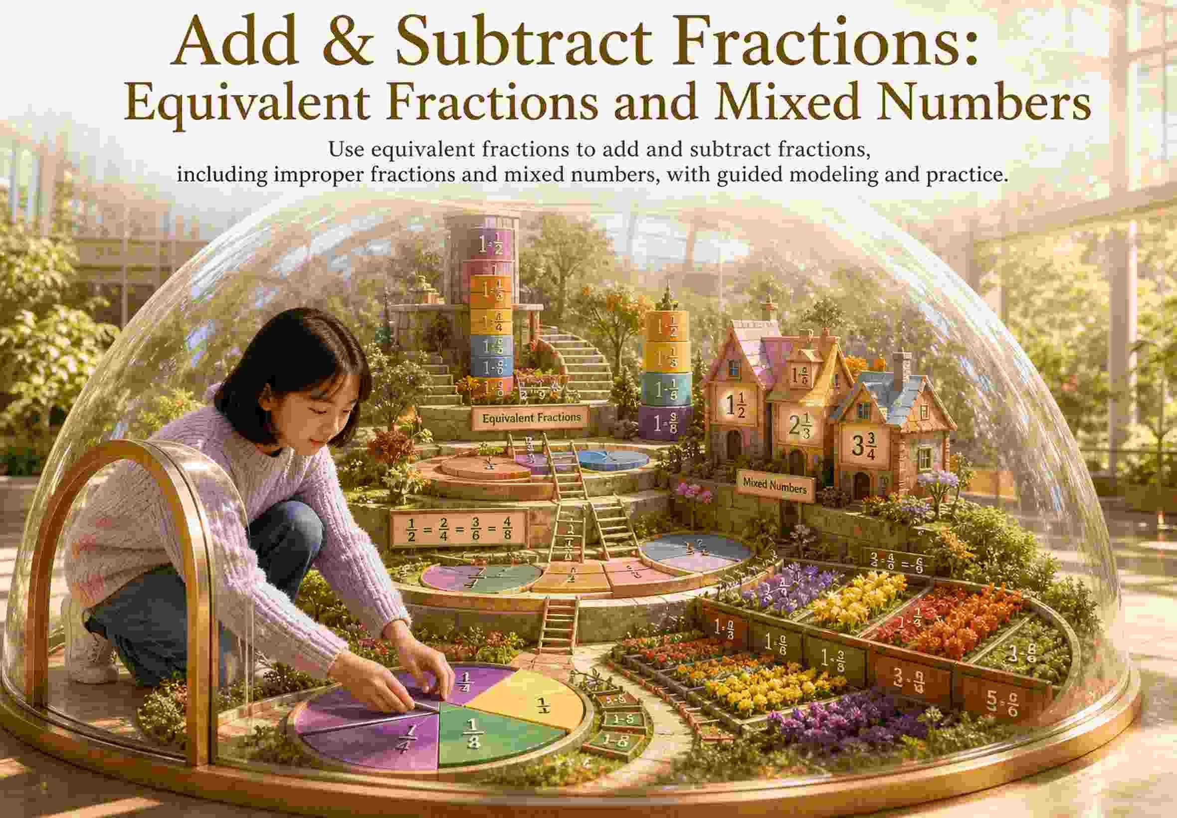 Add & Subtract Fractions: Equivalent Fractions and Mixed Numbers
