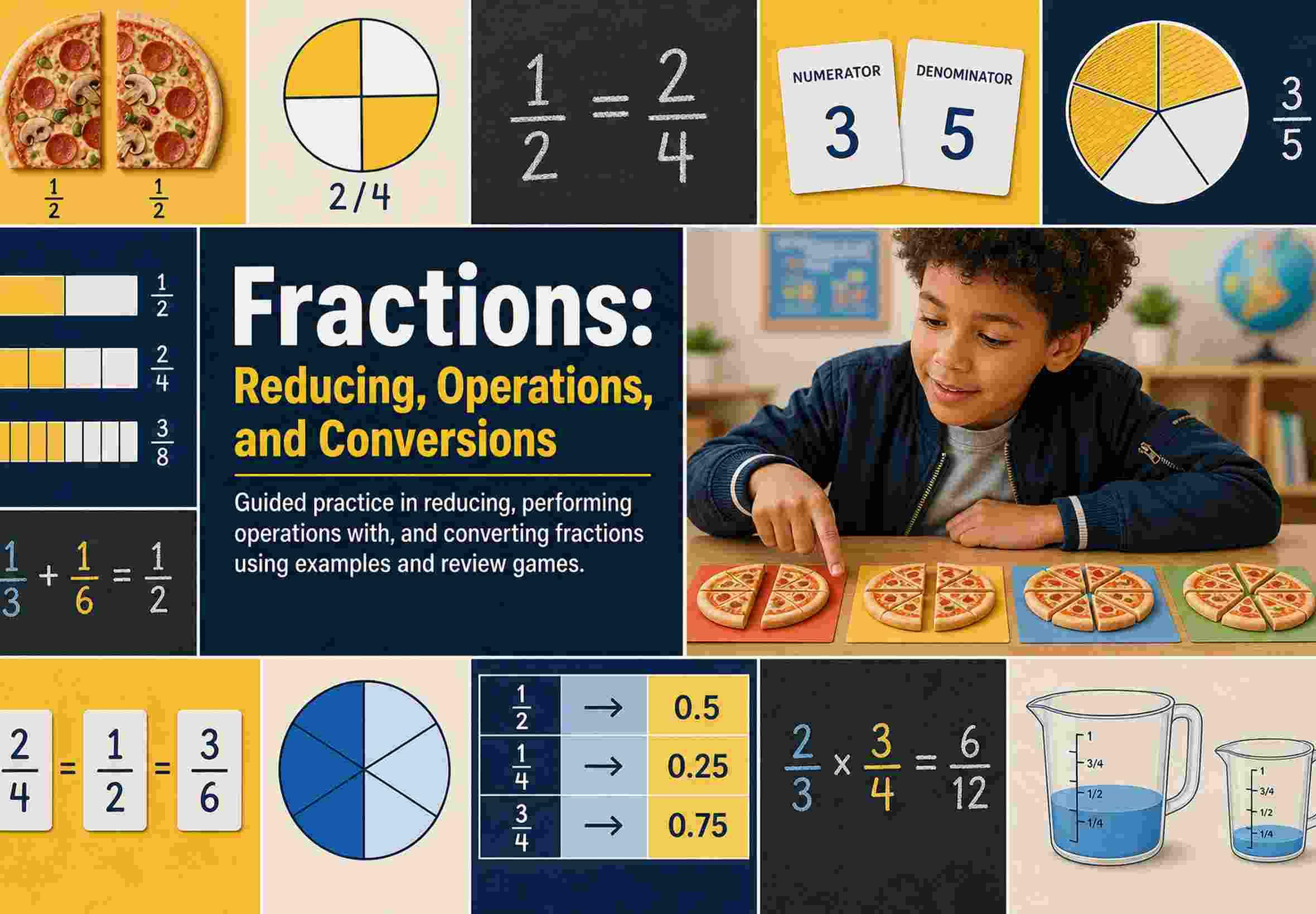 Fractions: Reducing, Operations, and Conversions