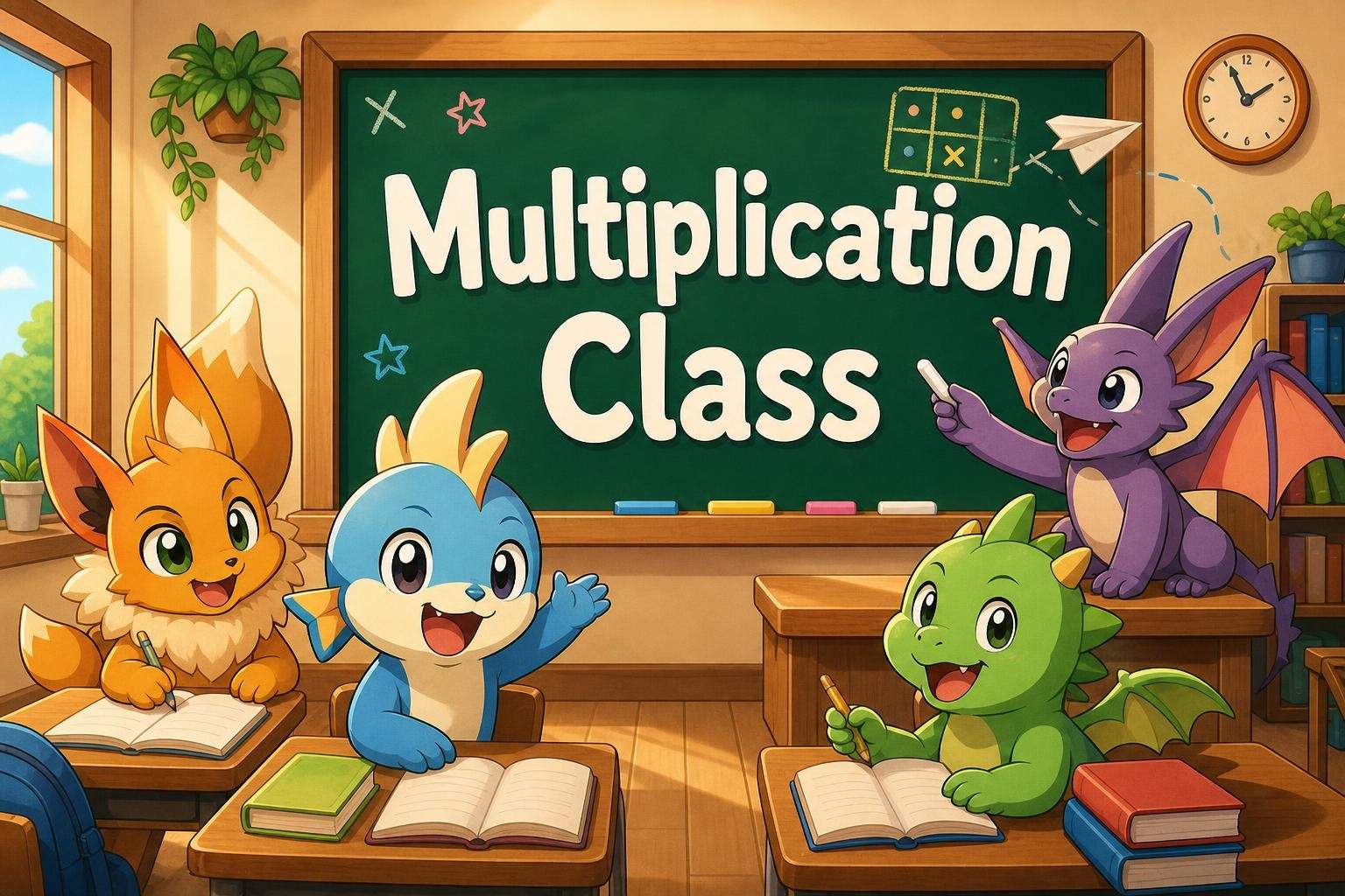 Pokémon Multiplication: Times Tables Practice (2×–12×)