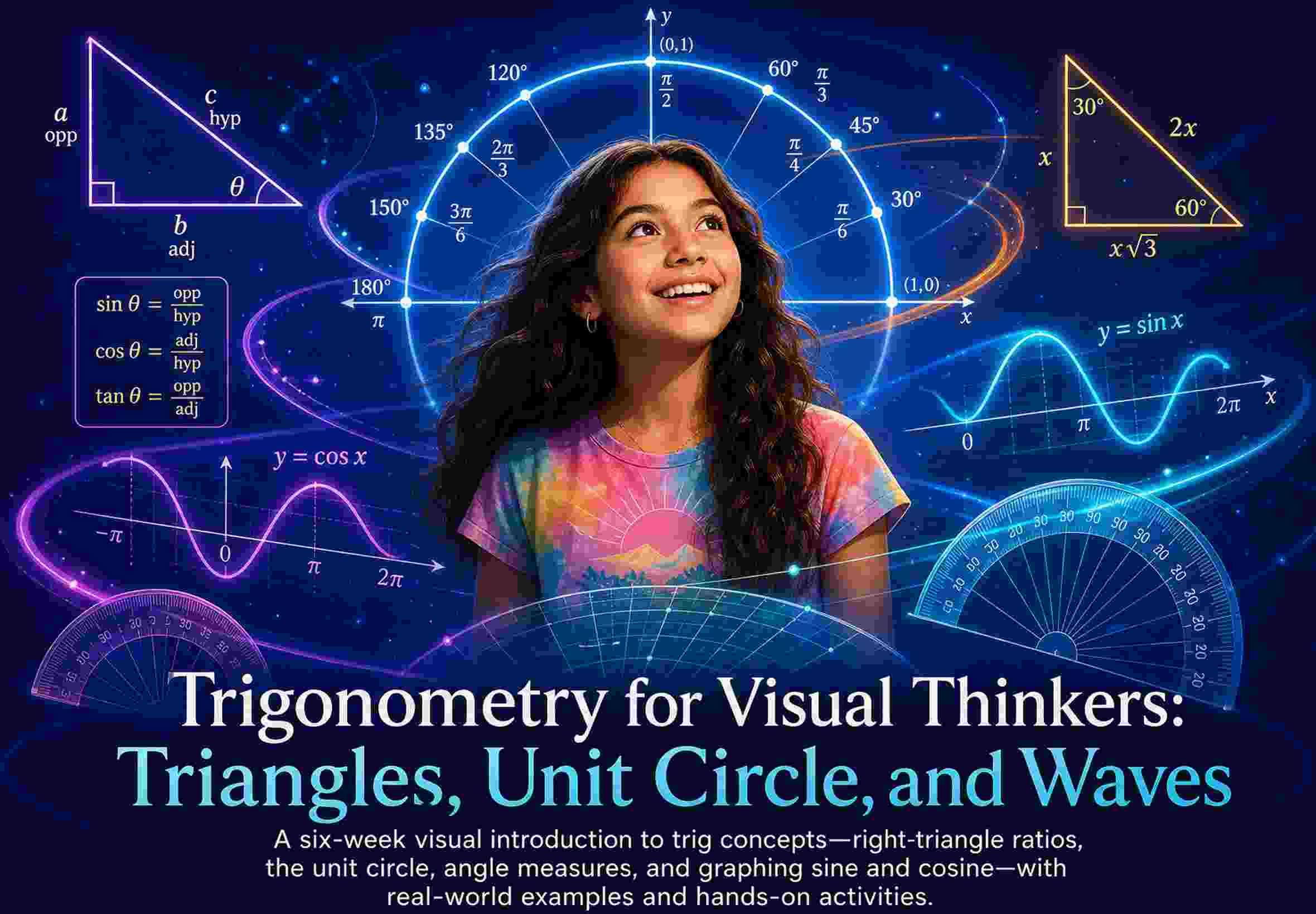 Trigonometry for Visual Thinkers: Triangles, Unit Circle, and Waves