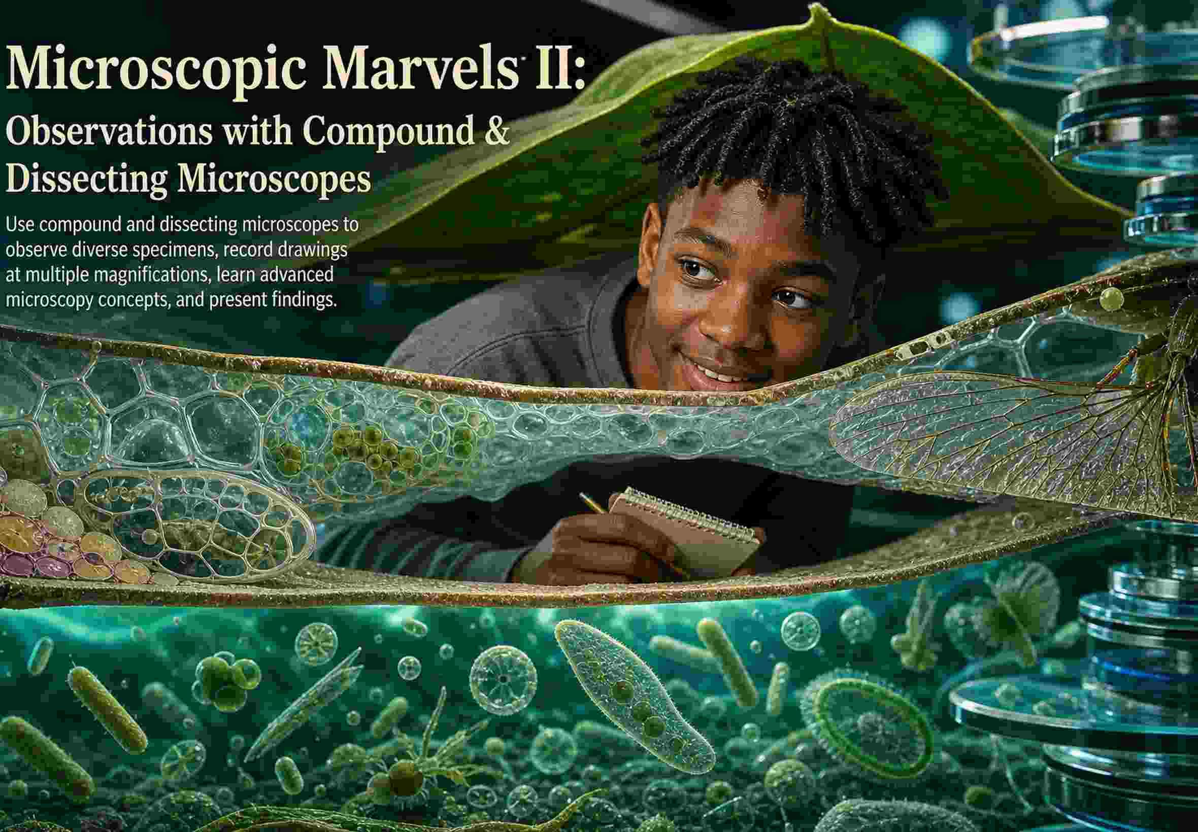 Microscopic Marvels II: Observations with Compound & Dissecting Microscopes