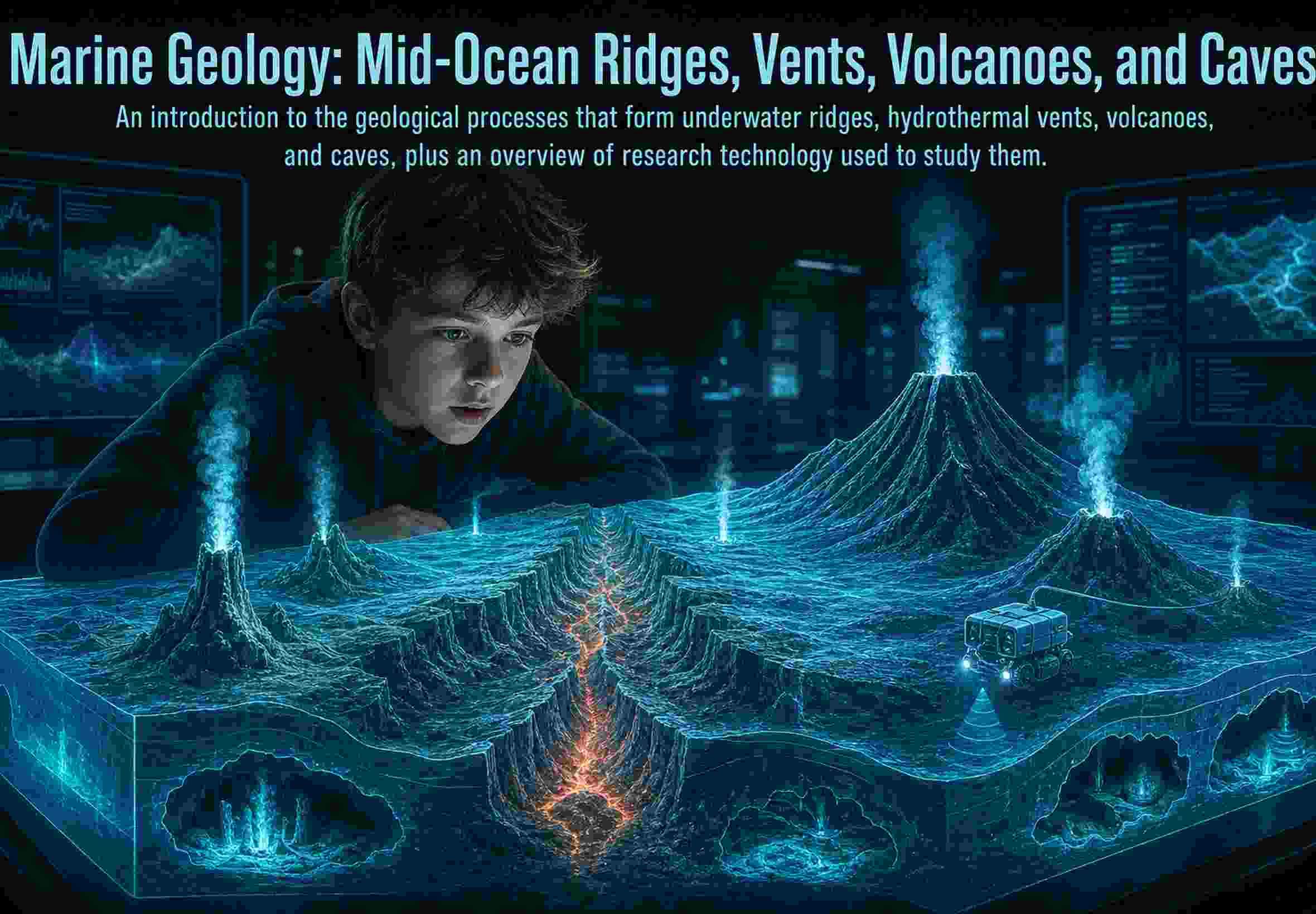 Marine Geology: Mid‑Ocean Ridges, Vents, Volcanoes, and Caves