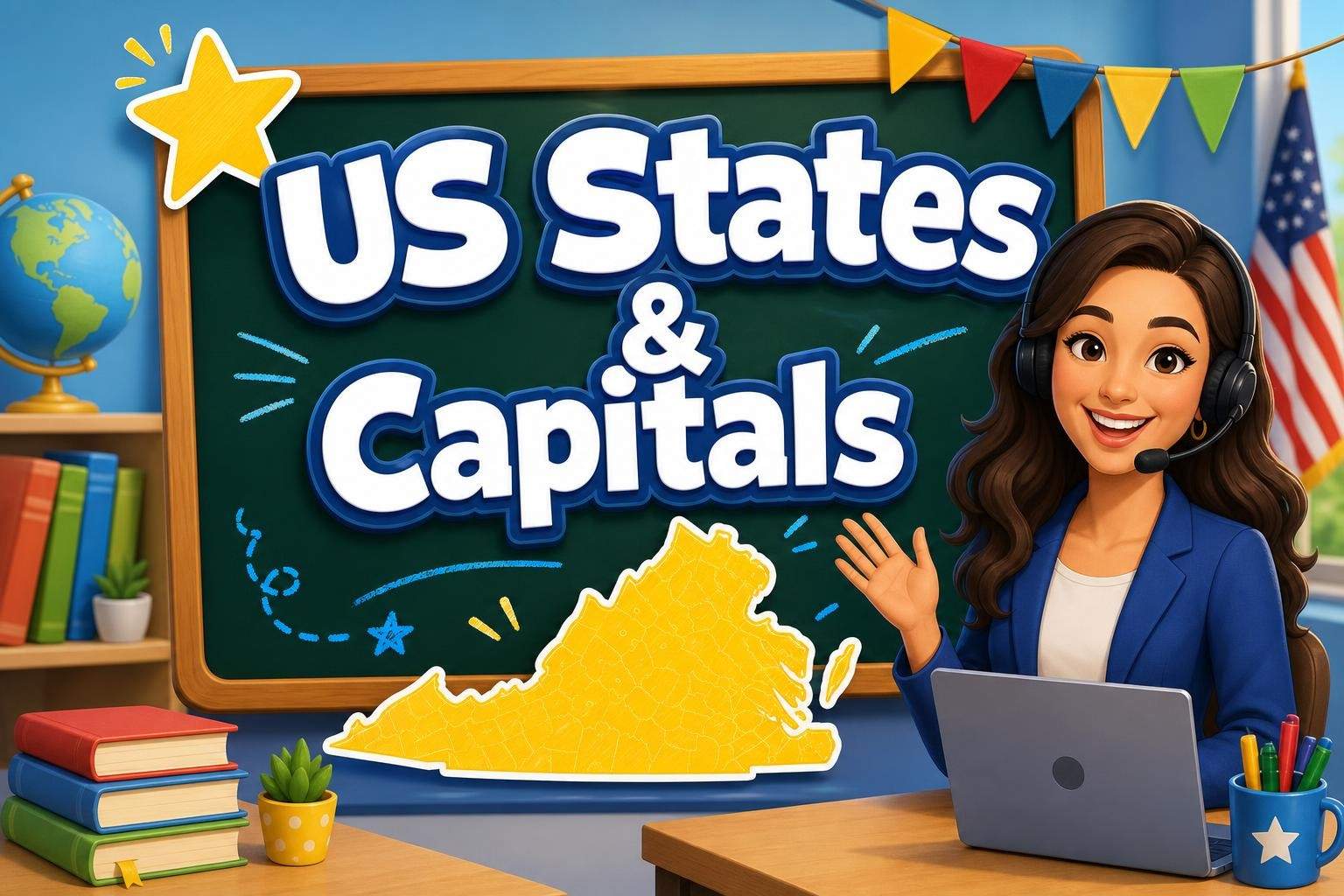 US States and Capitals: Locations, Shapes, and Capitals