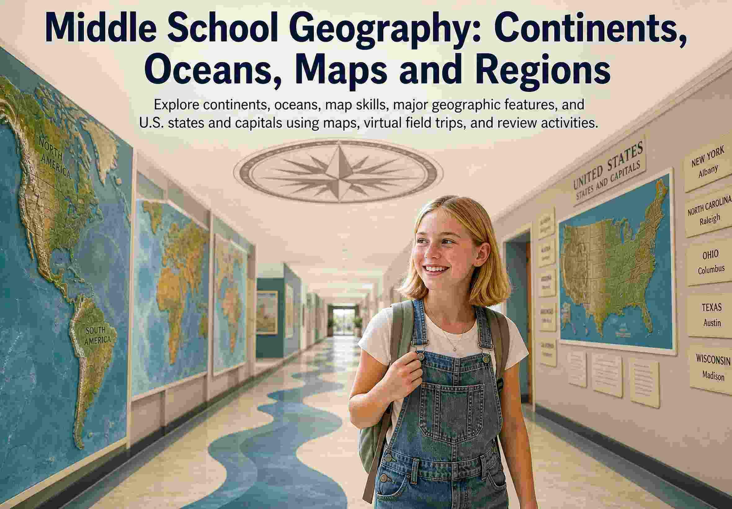 Middle School Geography: Continents, Oceans, Maps and Regions