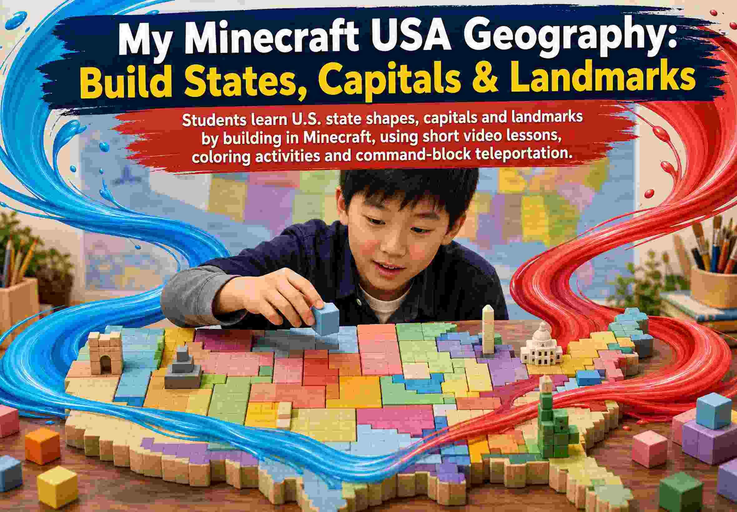 My Minecraft USA Geography: Build States, Capitals & Landmarks
