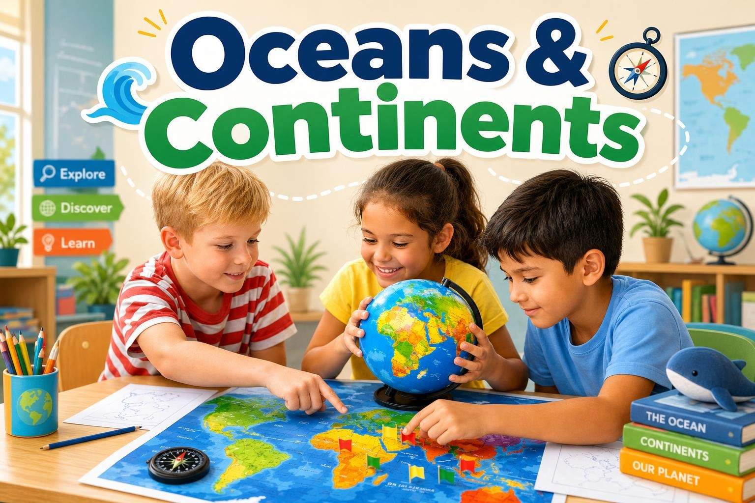 Oceans and Continents: Maps & Geography for Kids