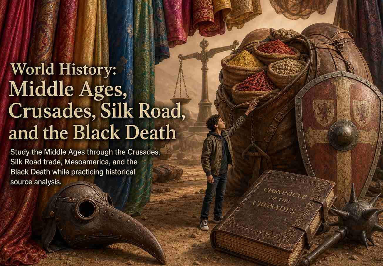 World History: Middle Ages, Crusades, Silk Road, and the Black Death