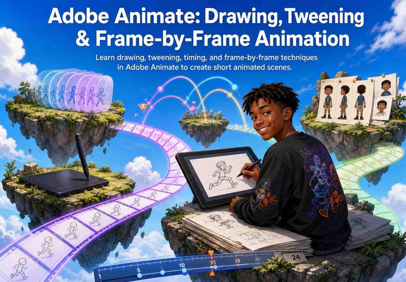 Adobe Animate: Drawing, Tweening & Frame-by-Frame Animation