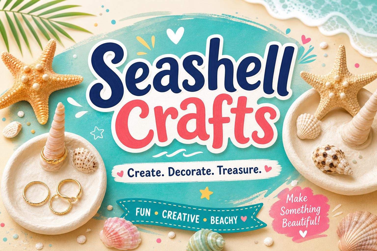 Mermaid Seashell Jewelry Dish (Air-Dry Clay)