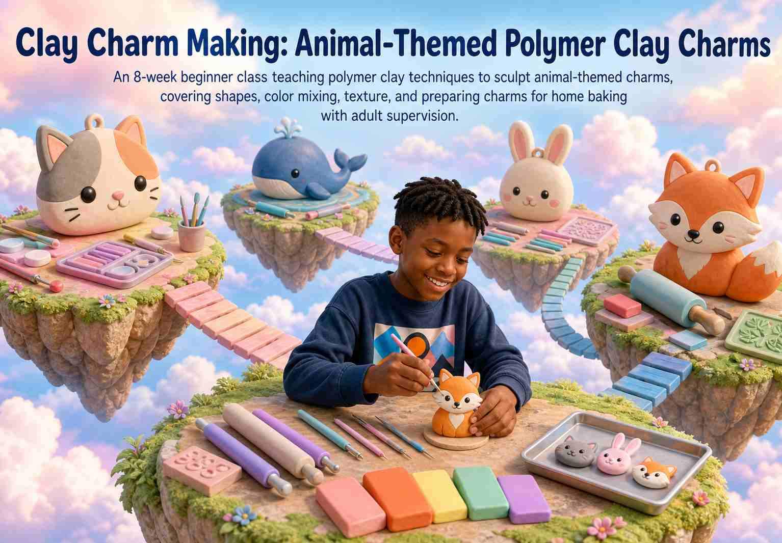 Clay Charm Making: Animal-Themed Polymer Clay Charms
