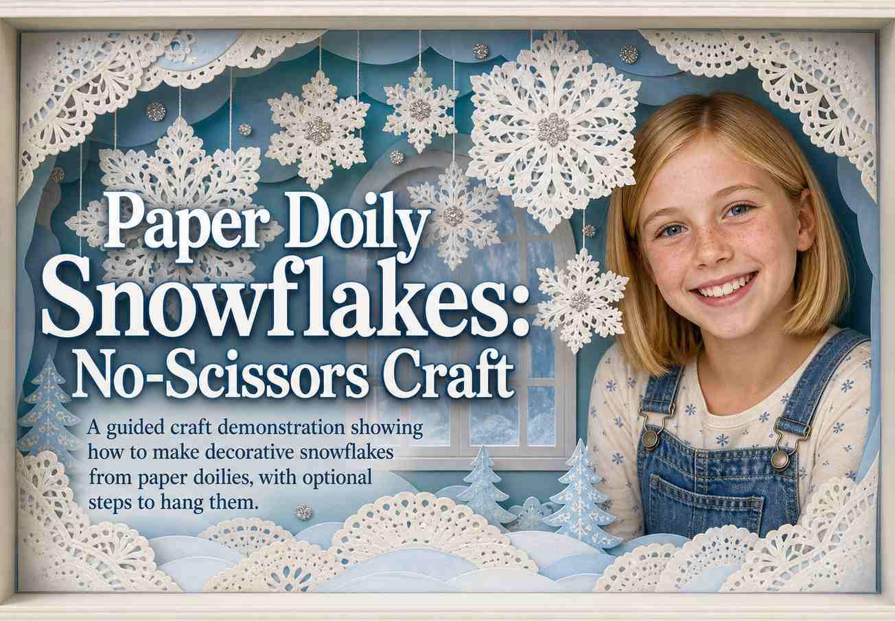 Paper Doily Snowflakes: No-Scissors Craft
