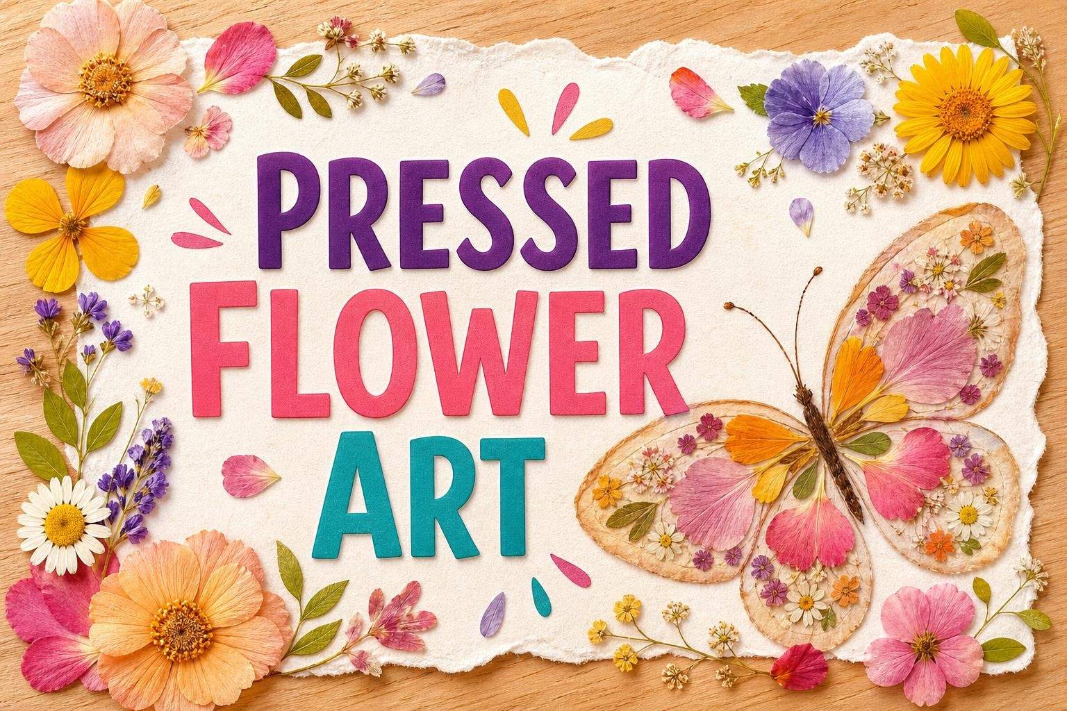 Pressed Flower Butterfly Craft