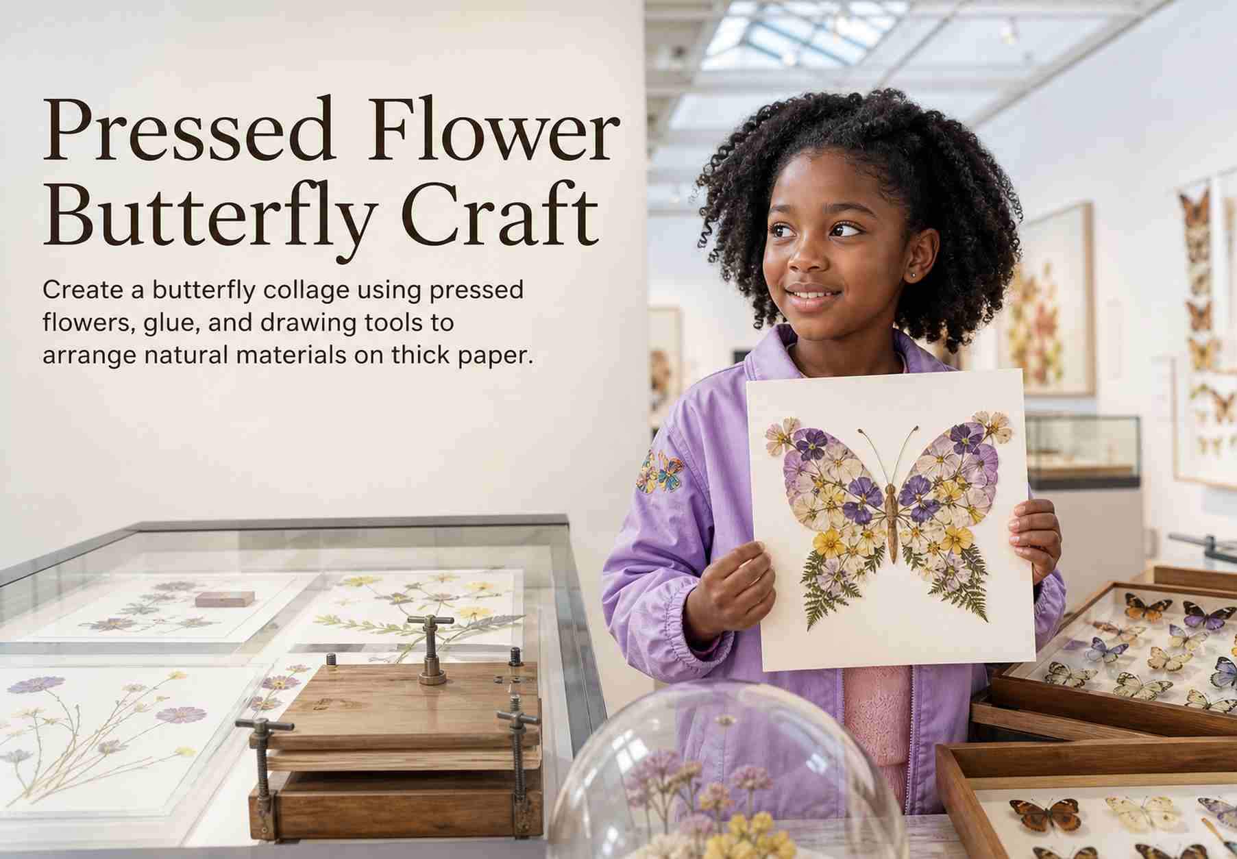 Pressed Flower Butterfly Craft