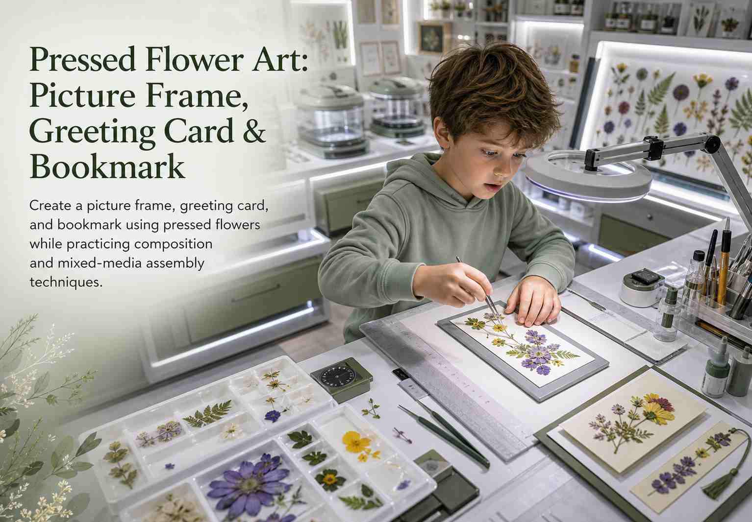 Pressed Flower Art: Picture Frame, Greeting Card & Bookmark