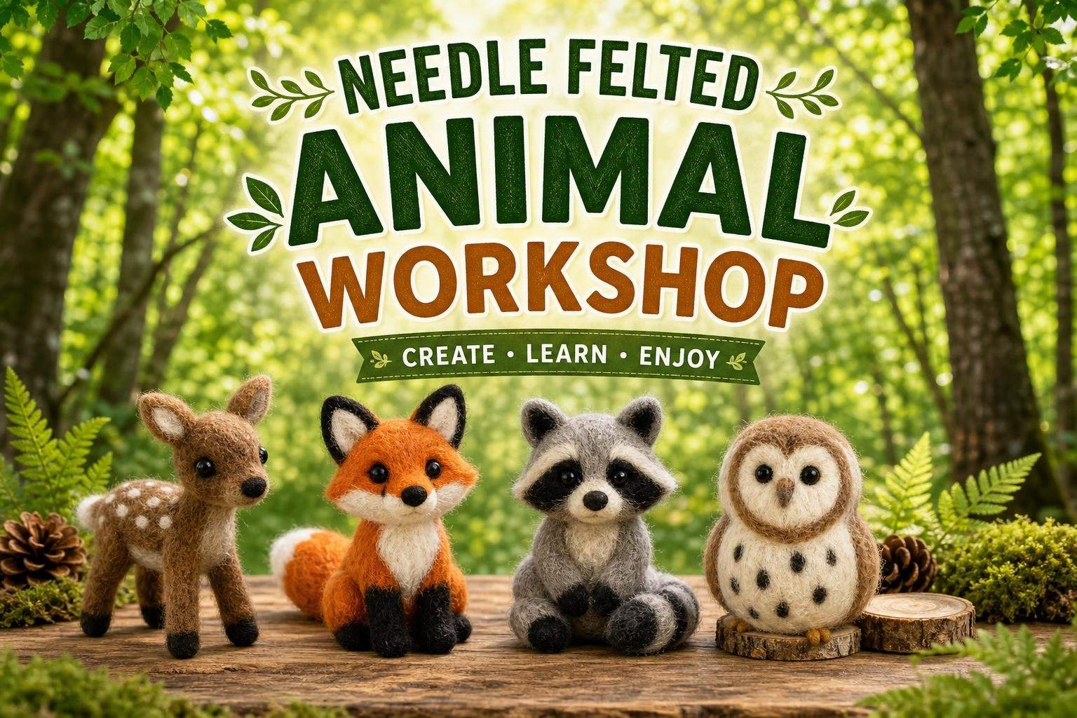Needle Felting Club: Woodland Animal Projects (5 Video Lessons)