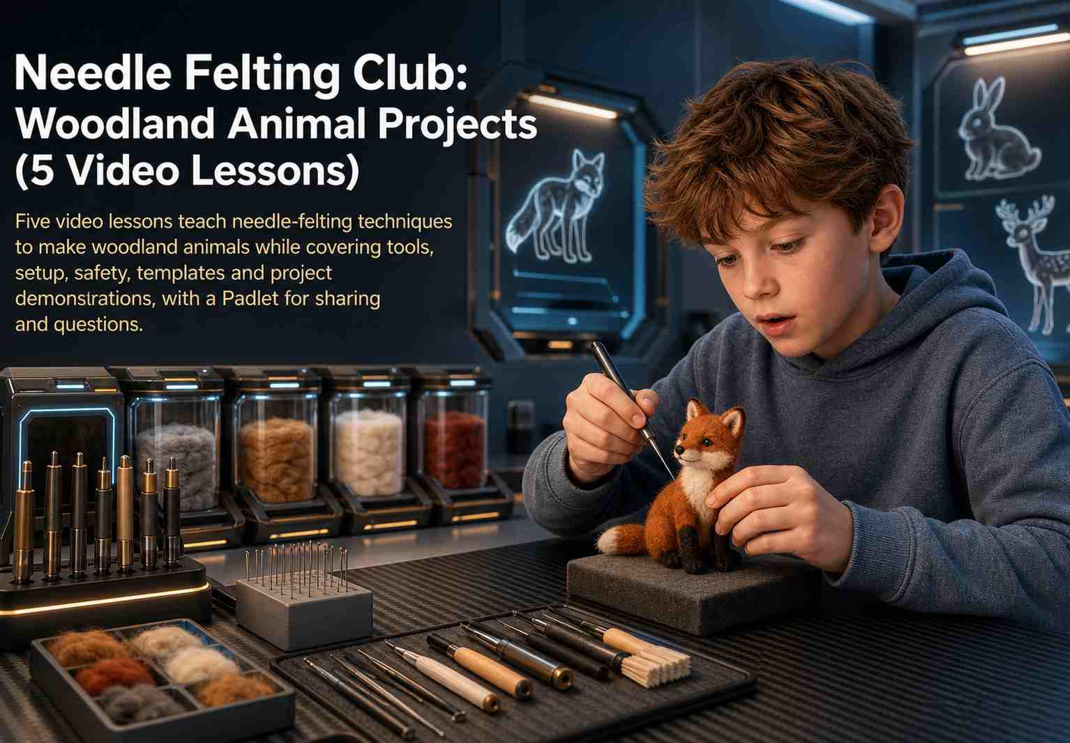 Needle Felting Club: Woodland Animal Projects (5 Video Lessons)