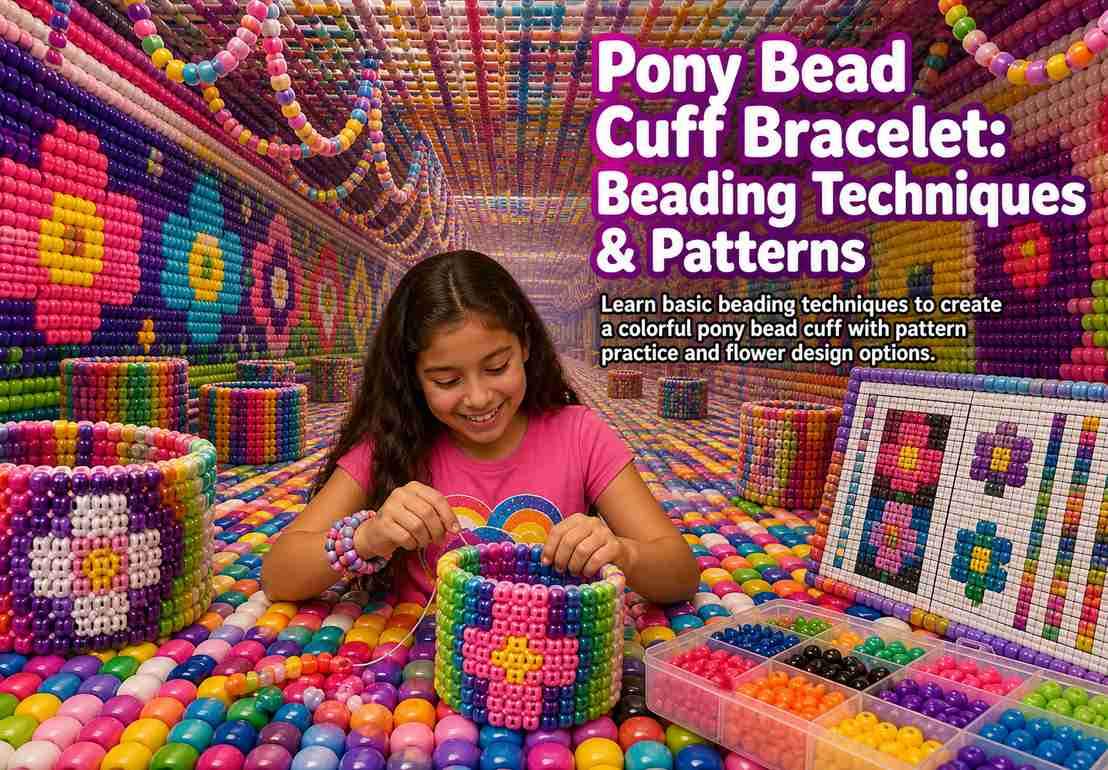 Pony Bead Cuff Bracelet: Beading Techniques & Patterns