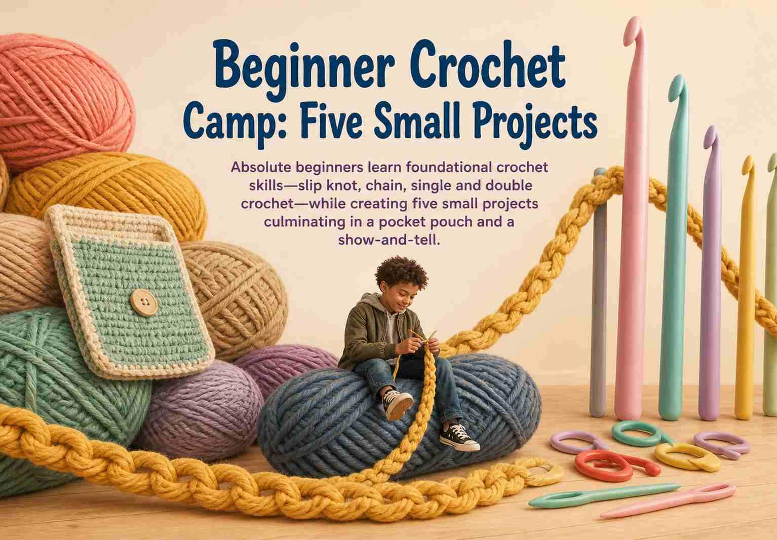 Beginner Crochet Camp: Five Small Projects